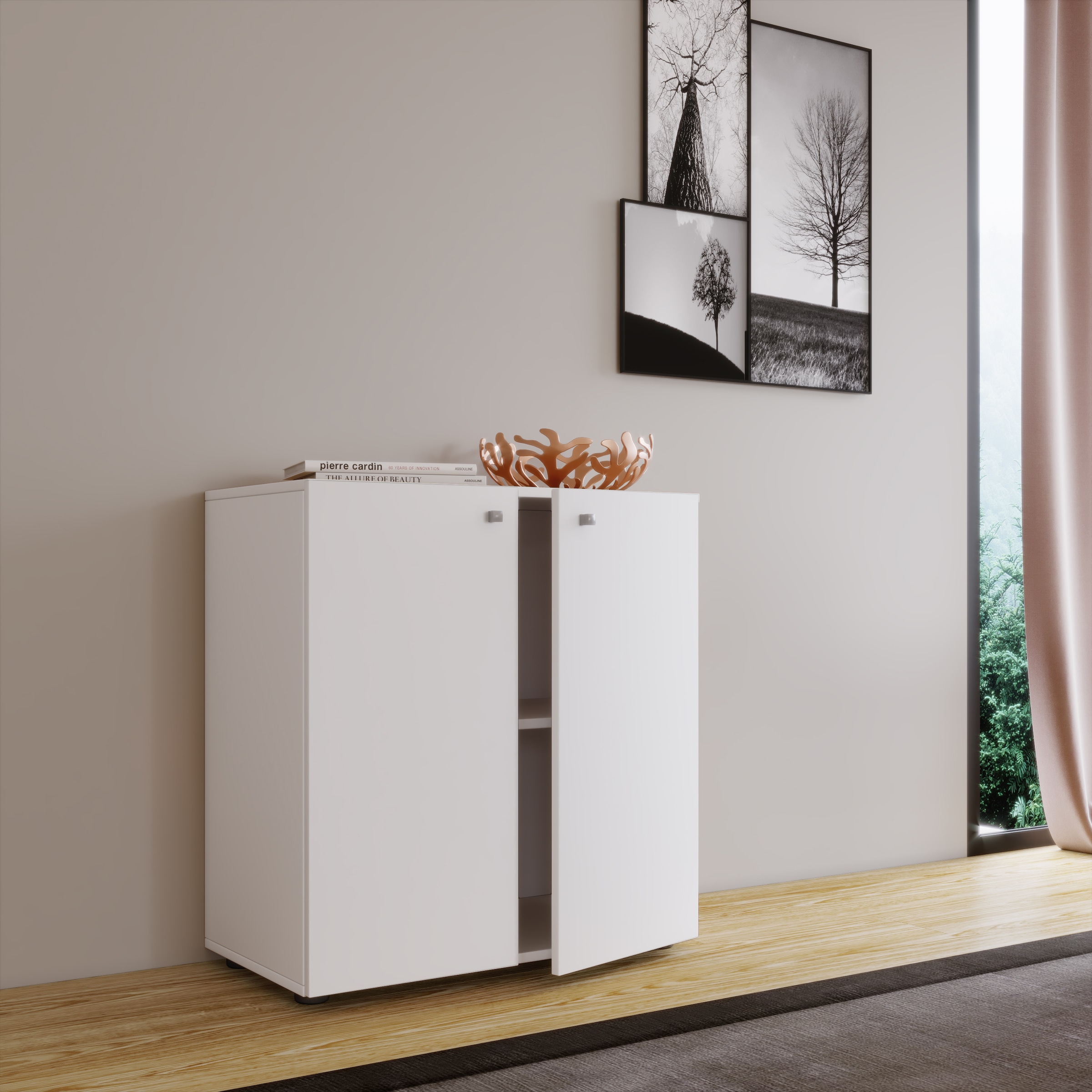 VCM Kommode »Holz Kommode Sideboard Anrichte Vandol 1 Drehtüren«