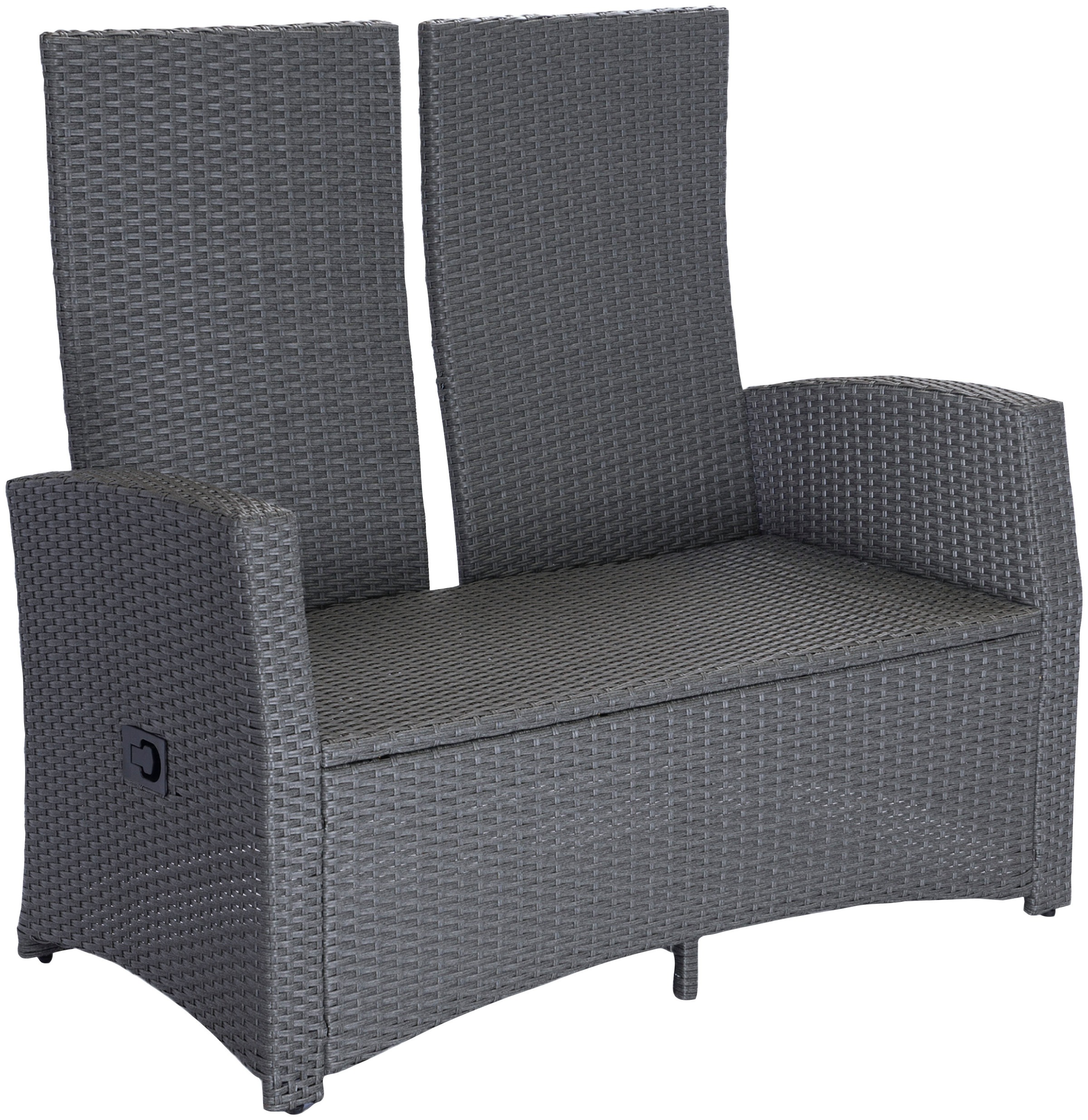 KONIFERA Gartenlounge-Set »Paris«, (Set, 12 tlg., 2x Sessel, 2x Hocker, 2er Sofa, 1xTisch 120x70x66cm,inkl. Schutzhülle), verstellbare Rückenlehne, Polyrattan, Aluminium