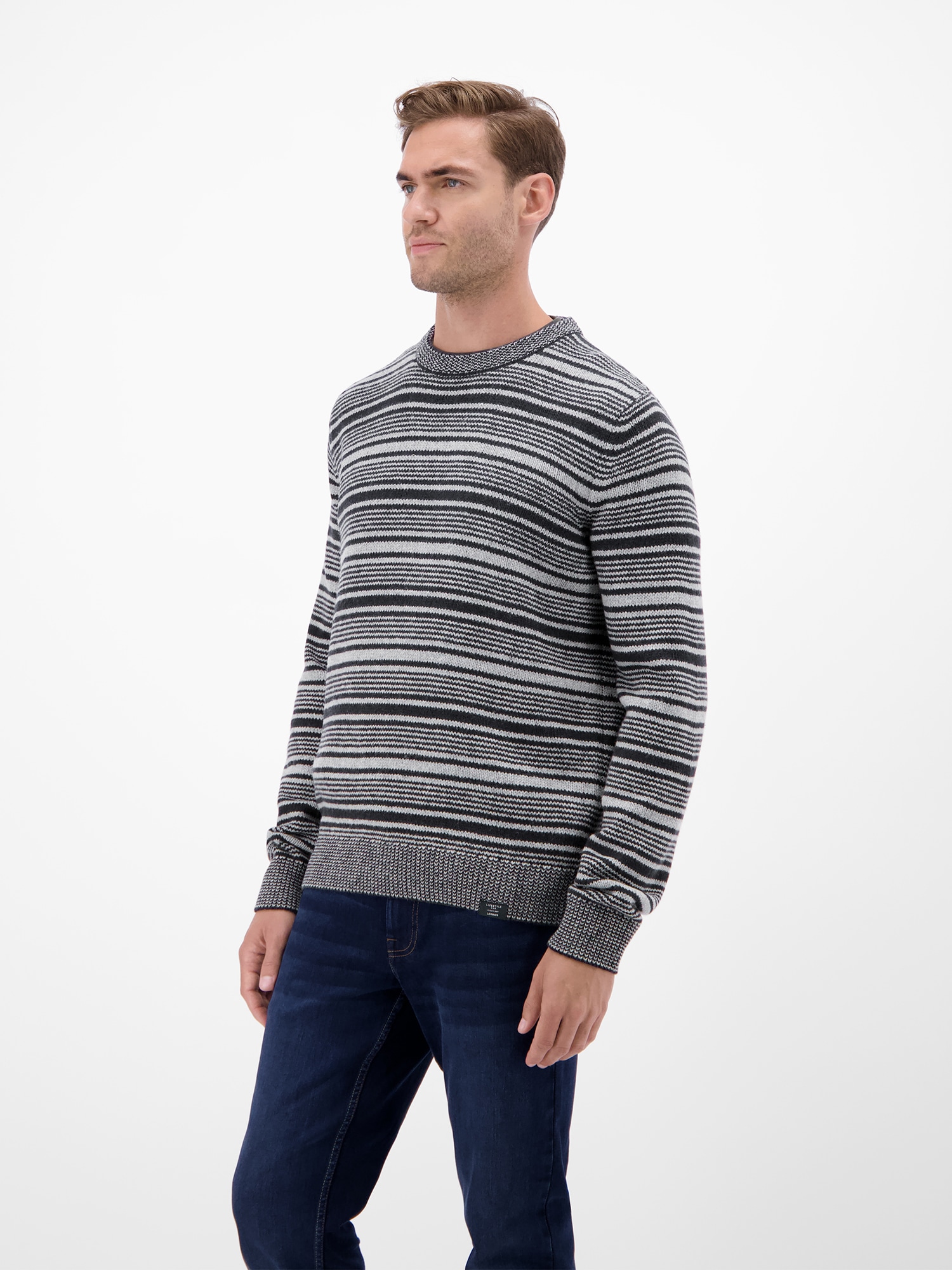 LERROS Strickpullover »Herren Crewneck-Stricker, gestreift«