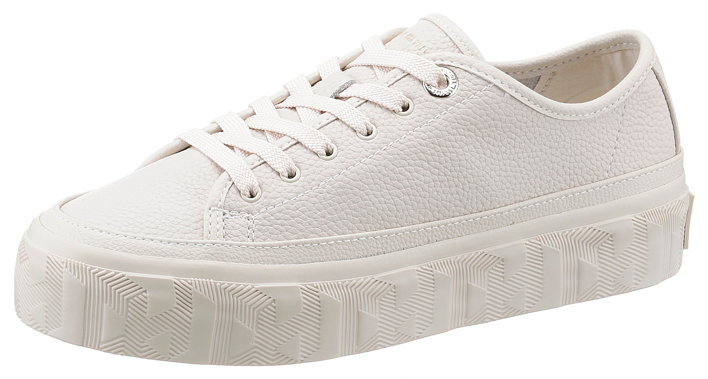 Tommy Hilfiger Plateausneaker »ESSENTIAL TH LEATHER SNEAKER«, mit Logoprägung im Plateau kaufen
