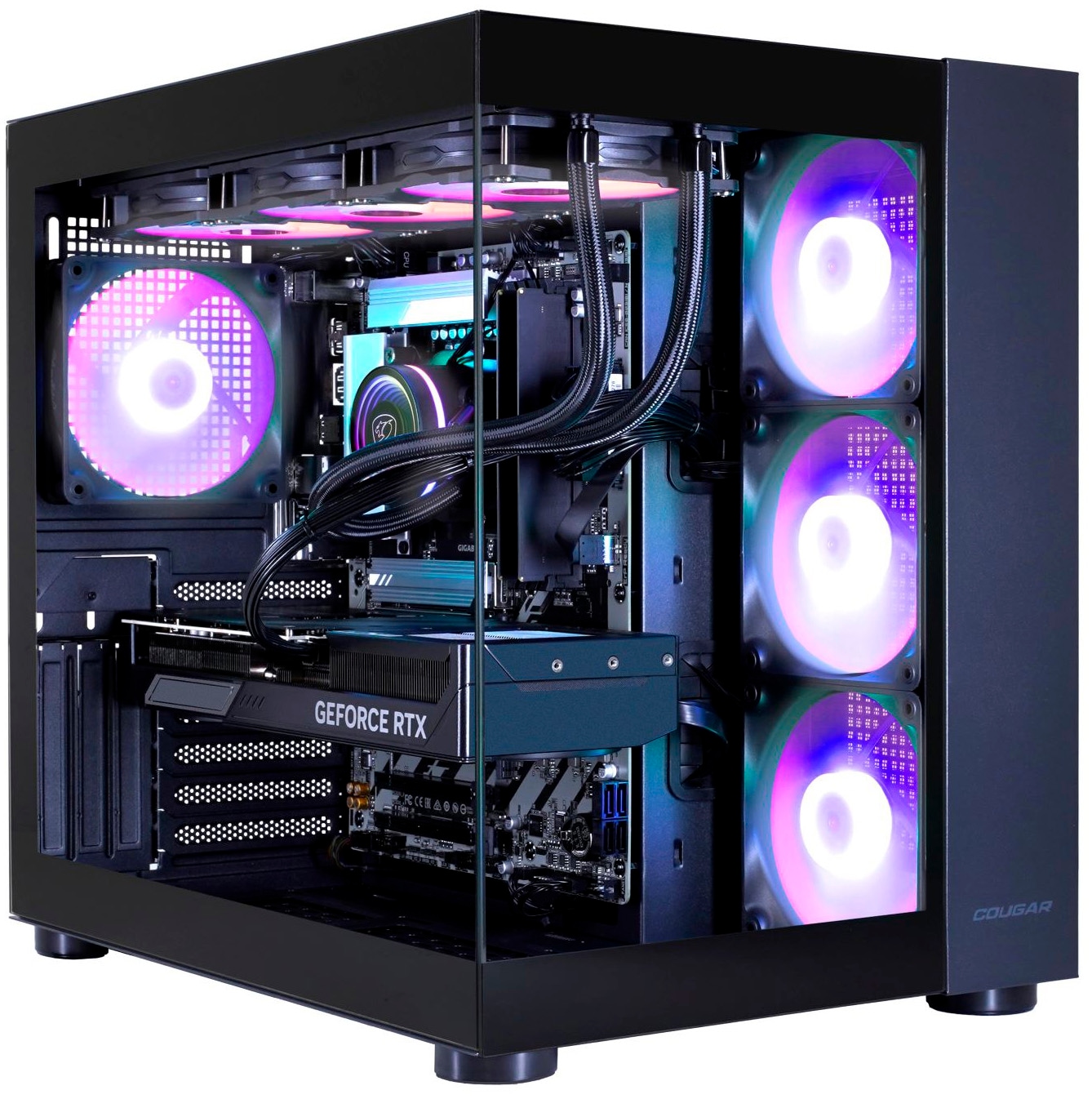 Cougar Gaming-PC-Komplettsystem »MegaDeal FV150 BK 2846 Core Ultra 5 245KF 32GB DDR5 1TB SSD RTX 5070« 34 ″ Intel® Core Ultra 5 GeForce RTX? 5070 32 GB RAM 1.000 GB SSD Windows 11, DDR5 RAM + MSI MAG 342CQR E2 Curved Monitor 86cm (34")