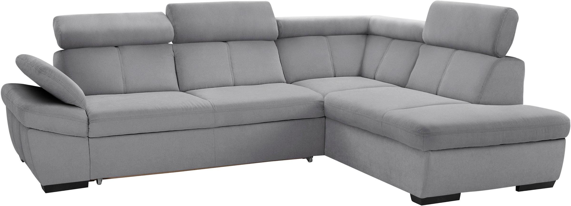 exxpo - sofa fashion Ecksofa »Salerno, klassisch modernes Funktionssofa, hoher Sitzkomfort, L-Form« inkl. Kopf- und Armteilverstellung, wahlweise mit Bettfunktion