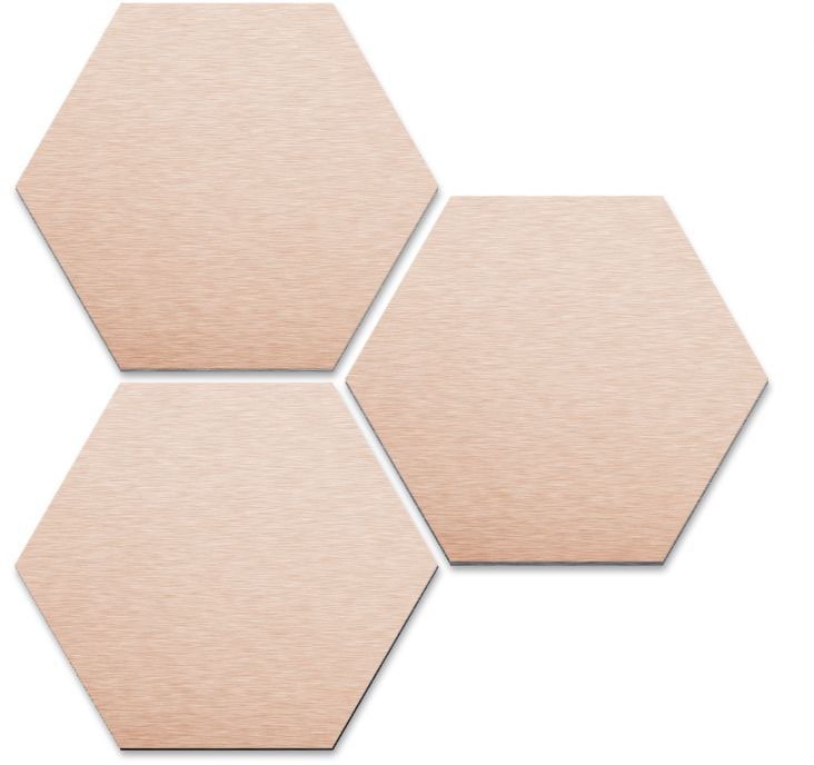 Wandbild«, bei »3er Set 3 Hexagon OTTO Wall-Art Kupfer St.) (Set, Metallbild