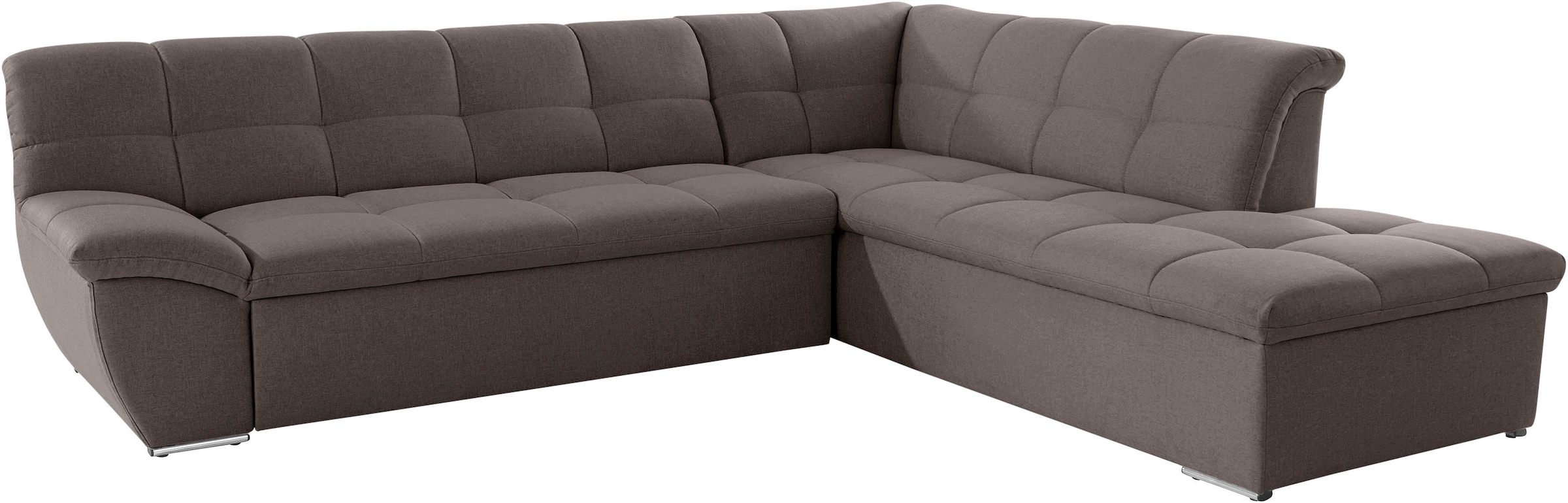 DOMO collection Ecksofa »Lagoa, moderne Sitzheftung, bequem und komfortabel, L-Form« wahlweise mit Bettfunktion, frei im Raum stellbar, große Farbvielfalt