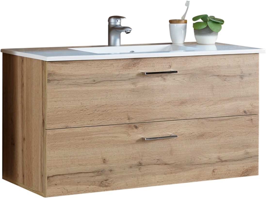 BASIC by Balculina Badmöbel-Set »Best«, (3 St.), Breite 185 cm,Badezimmerset 3-tlg, Softclose