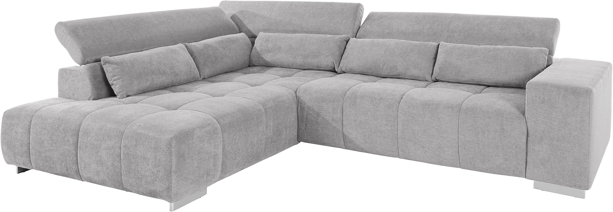 COTTA Ecksofa »Orion L-Form«, mit Kopfteilverstellung & 5 Nierenkissen