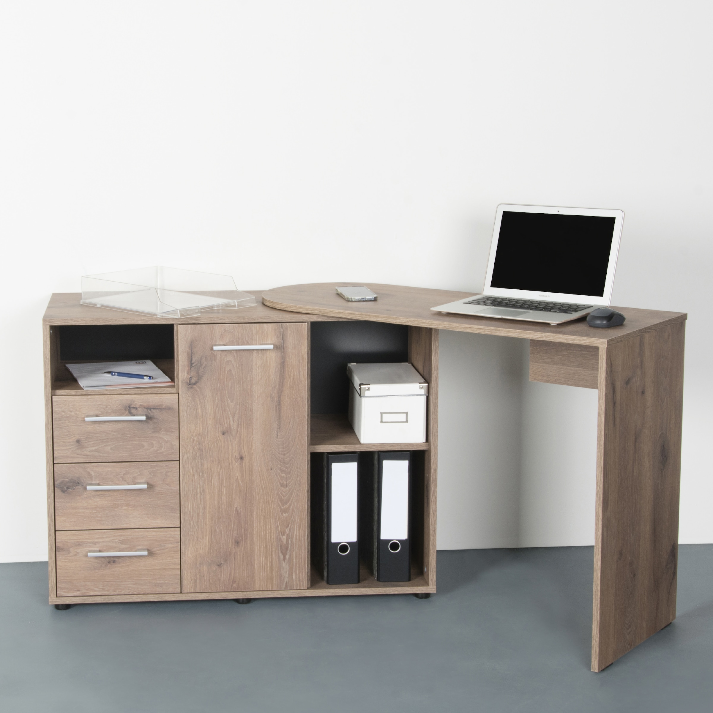 VOGL Möbelfabrik Schreibtisch »1246 mit schwenkbarer Tischplatte«, platzsparend, Breite 98-149 cm, Made in Germany