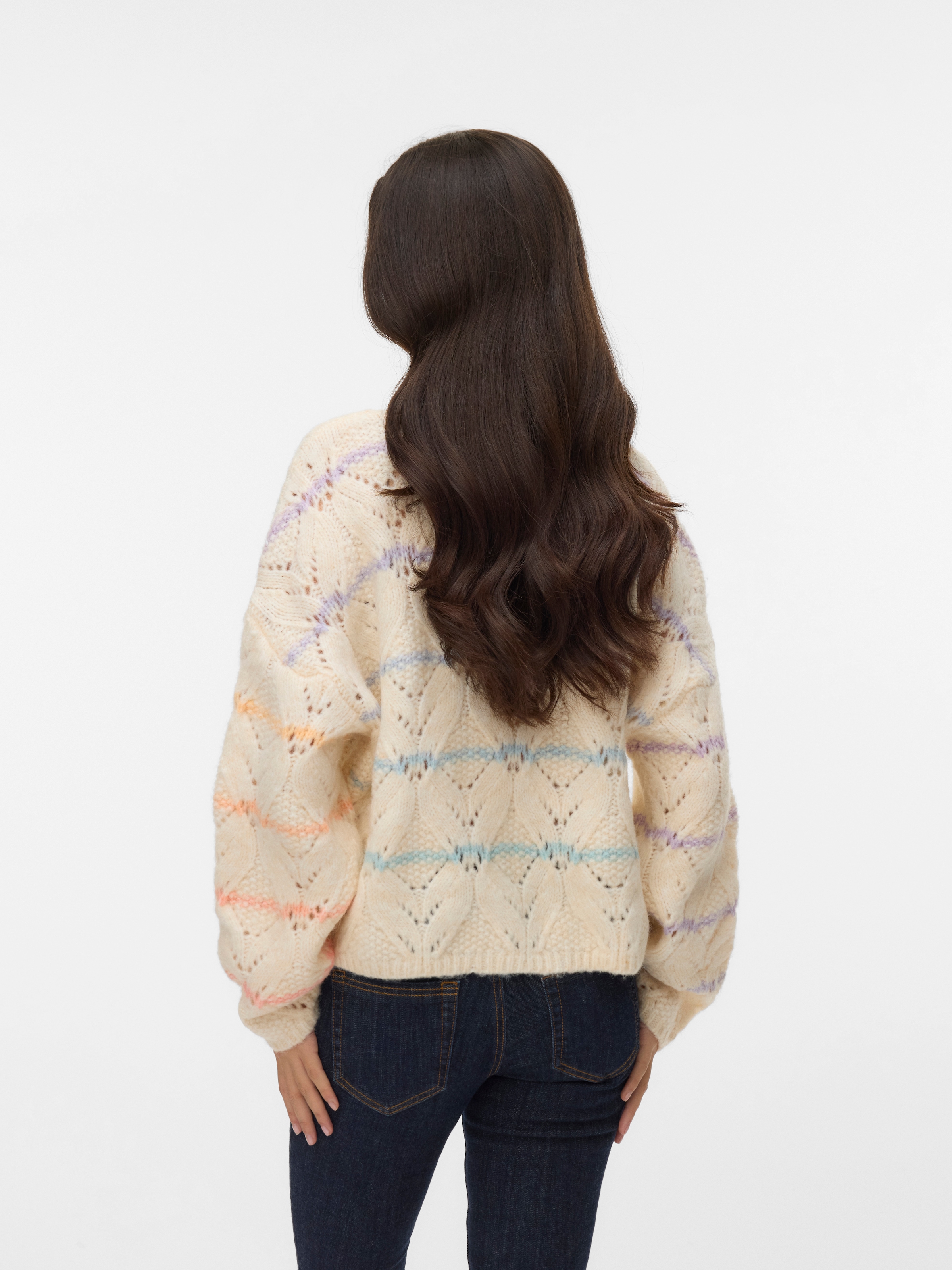 Vero Moda Strickpullover »VMNEW HATTY LS O-N STITCH PULLOVER BOO« mit zarten Streifen