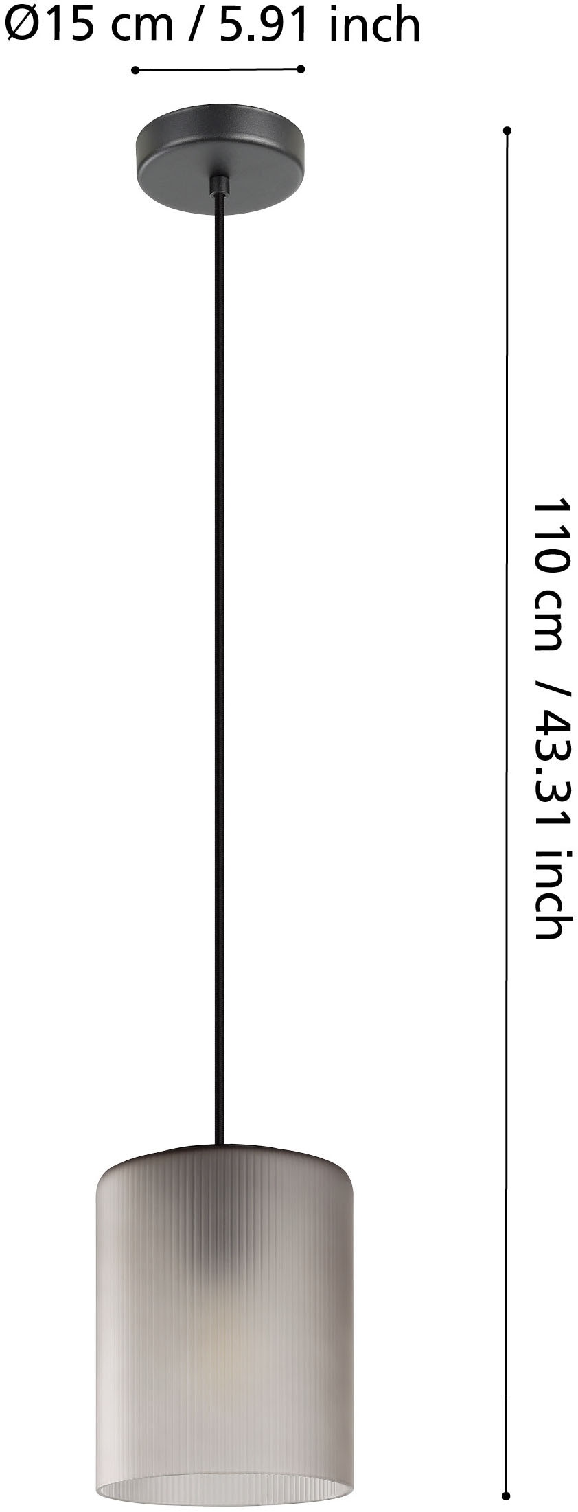 EGLO Hängeleuchte »COLOMERA Pendellampe - Stahl - E27 - 1X40W - IP20« E27 1 Stk. Hängelampe, Deckenlampe, Wohnzimmer, Esszimmer, H110 x Ø15 cm