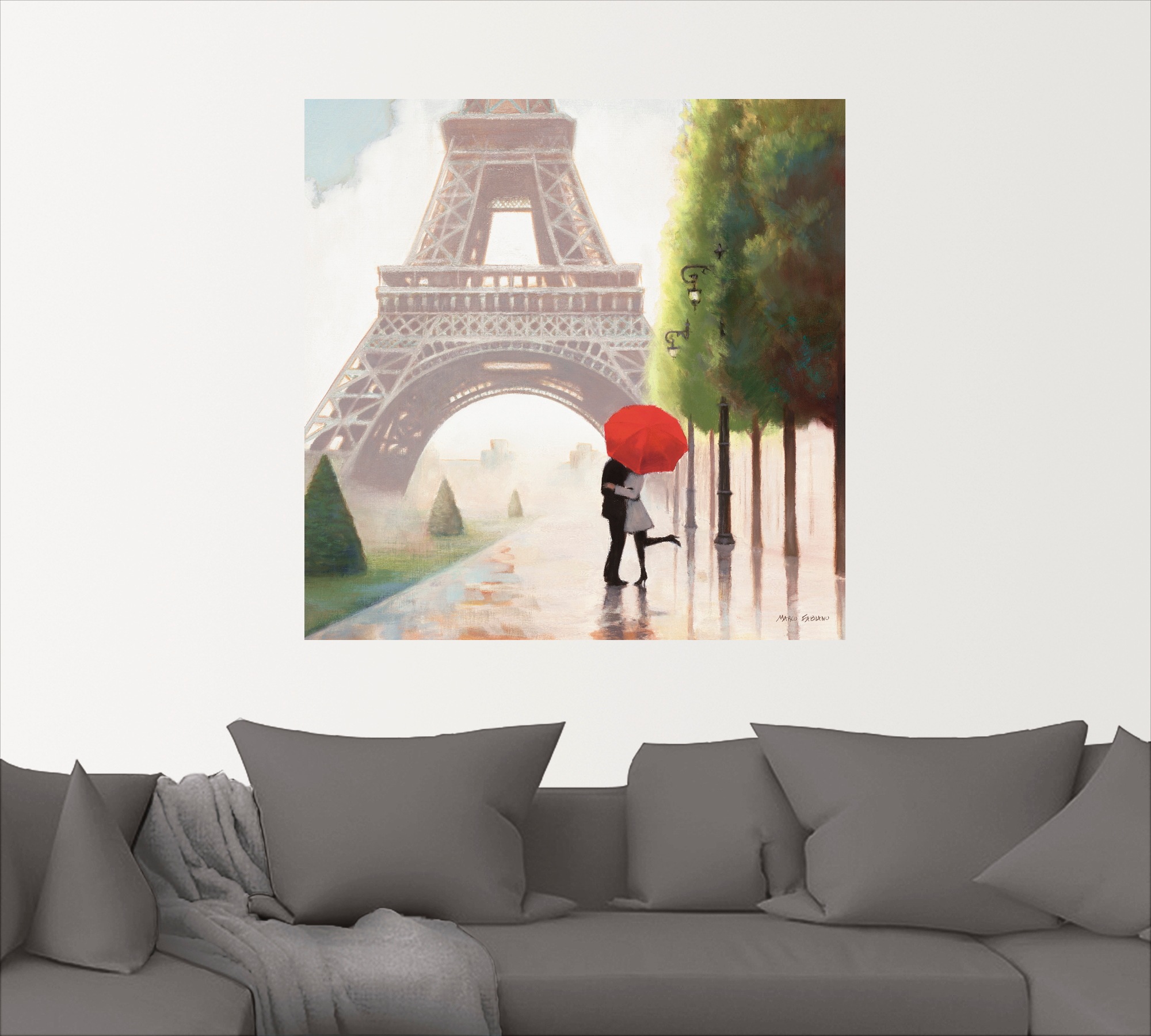 Artland Wandbild »Paris Romanze II«, Gebäude, (1 St.), als Leinwandbild, Poster, Wandaufkleber in verschied. Größen
