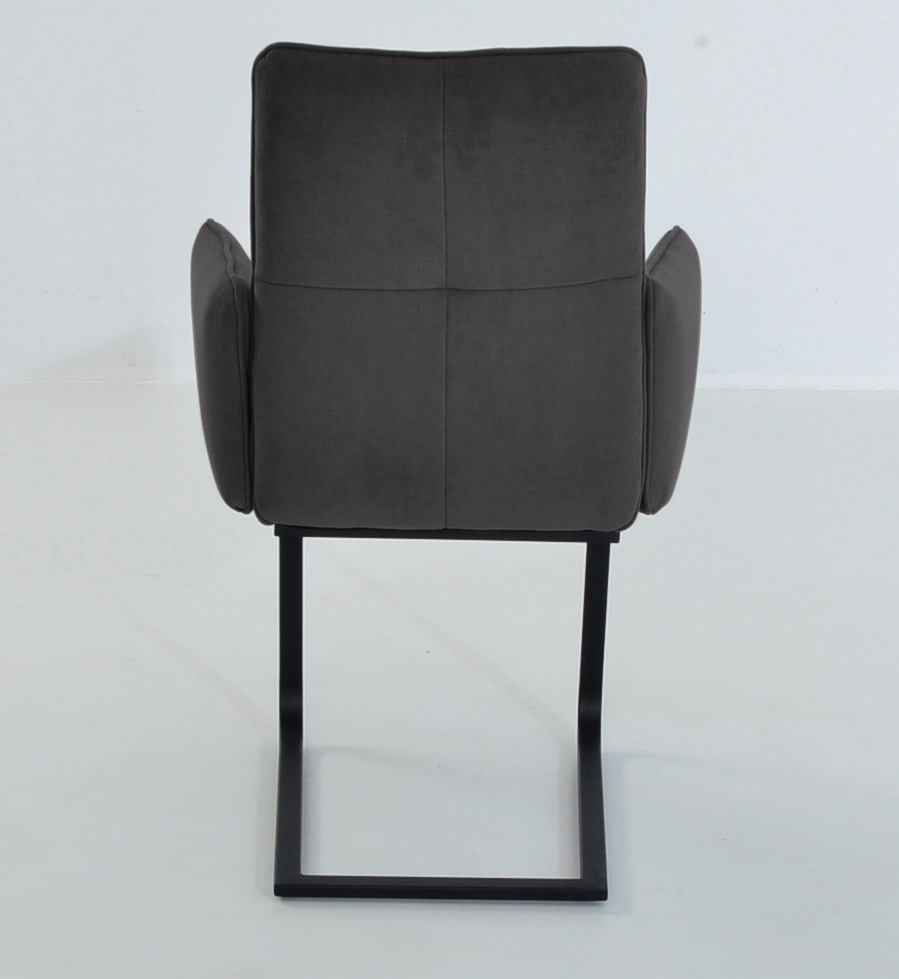 K+W Komfort & Wohnen Freischwinger »6502« () Freischwinger mit Armlehnen, Flachstahlkufe in schwarz