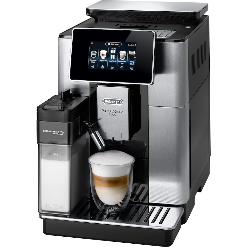 De'Longhi Kaffeevollautomat »PrimaDonna Soul ECAM 610.75.MB«, inkl. Kaffeekanne im Wert von UVP € 29,99 + Gläser-Set UVP € 46,90