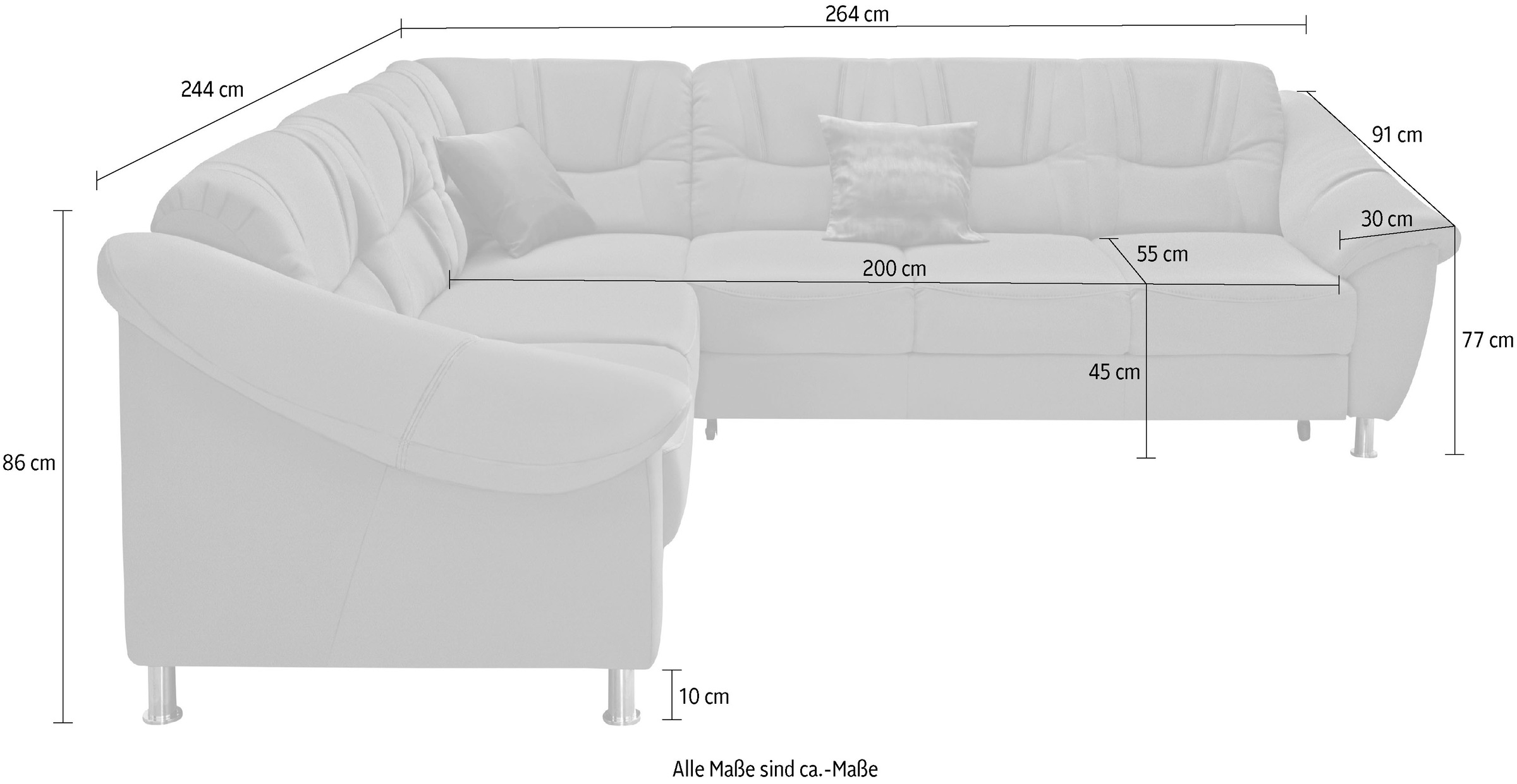sit&more Ecksofa »Salsa L-Form«, mit Federkern, wahlweise mit Bettfunktion