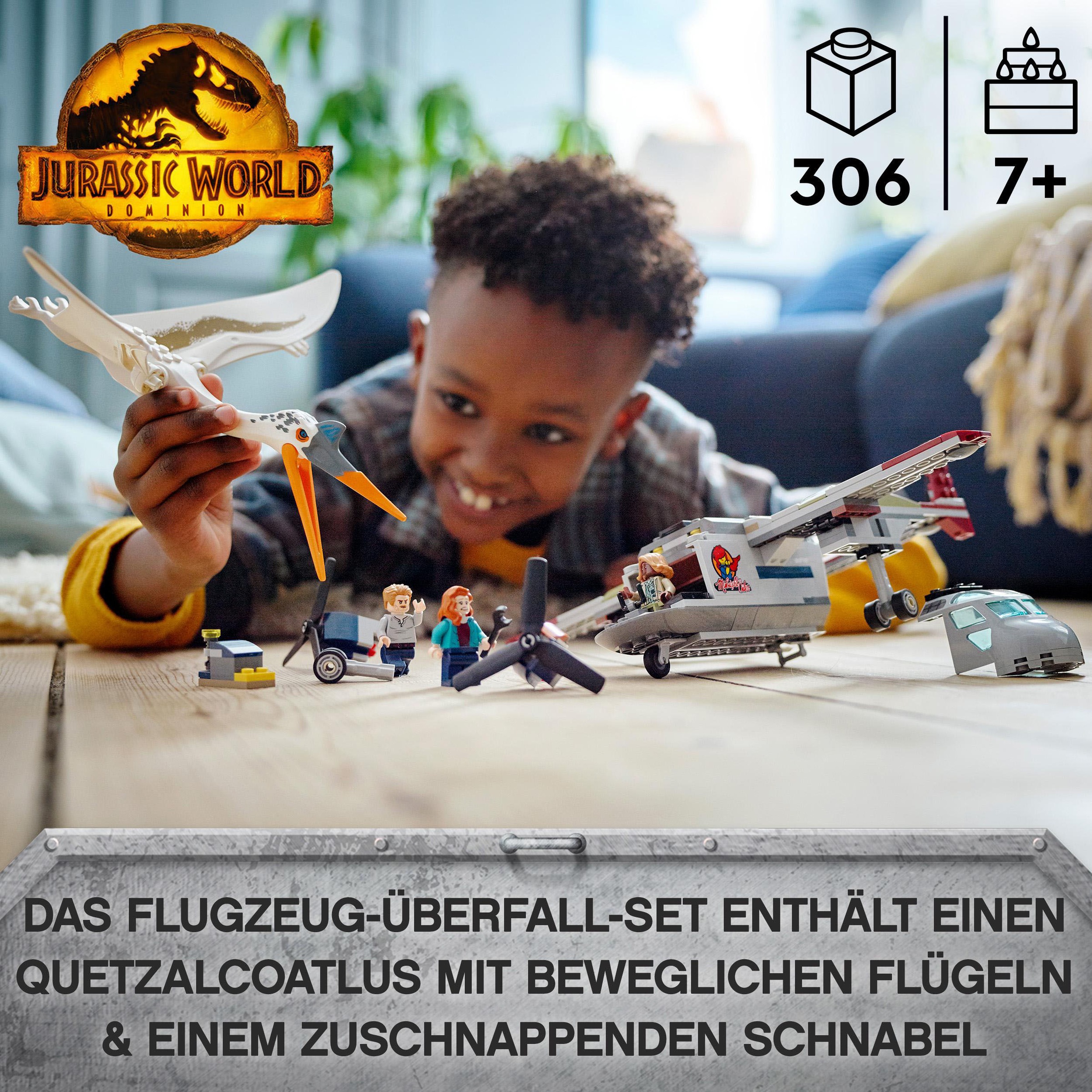 LEGO® Konstruktionsspielsteine »Quetzalcoatlus: Flugzeug-Überfall (76947), LEGO® Jurassic World«, (306 St.), Made in Europe