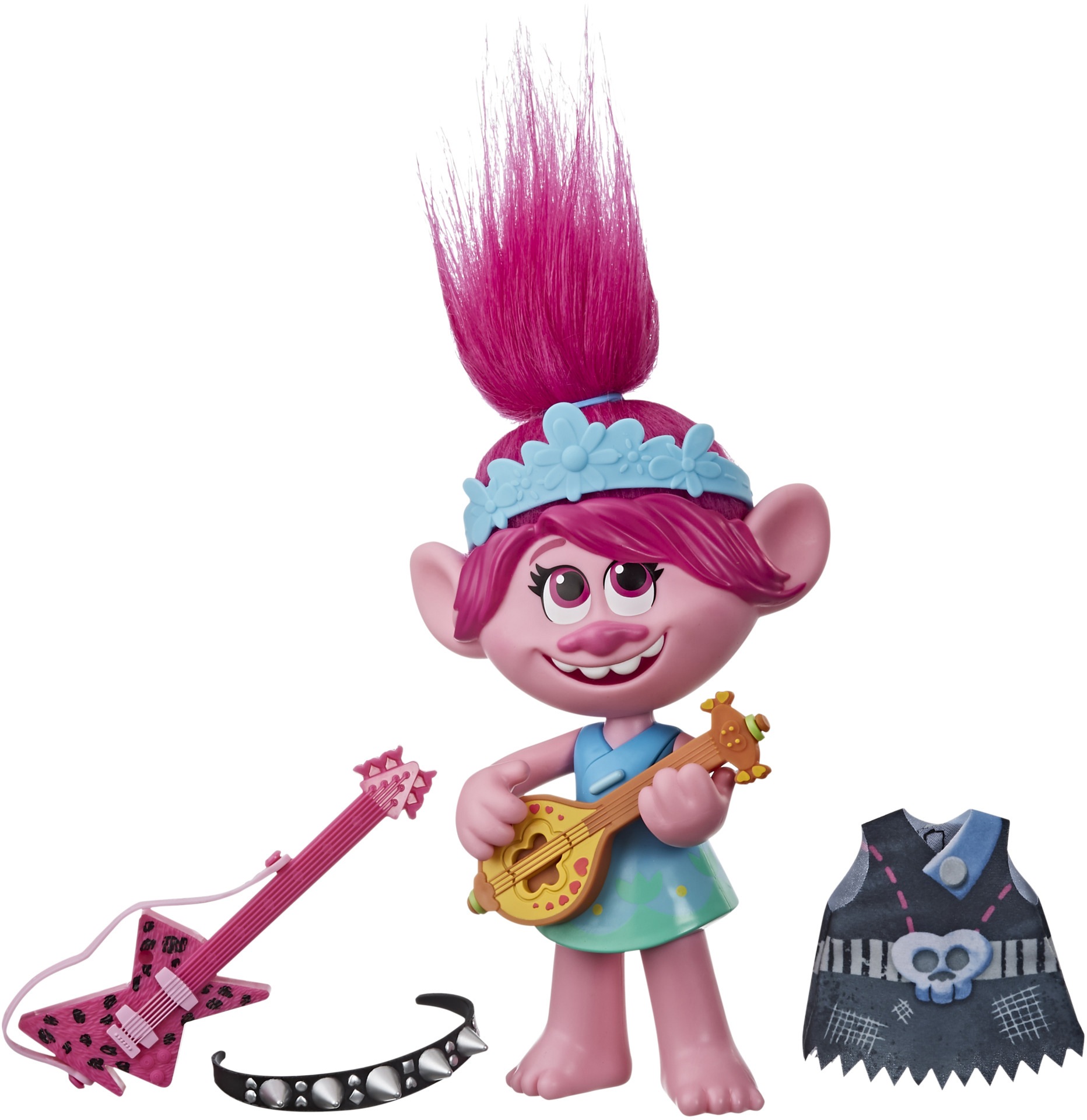 Hasbro Anziehpuppe »DreamWorks Trolls World Tour, Pop & Rock Poppy«, (Set, 6 tlg.), mit Sound