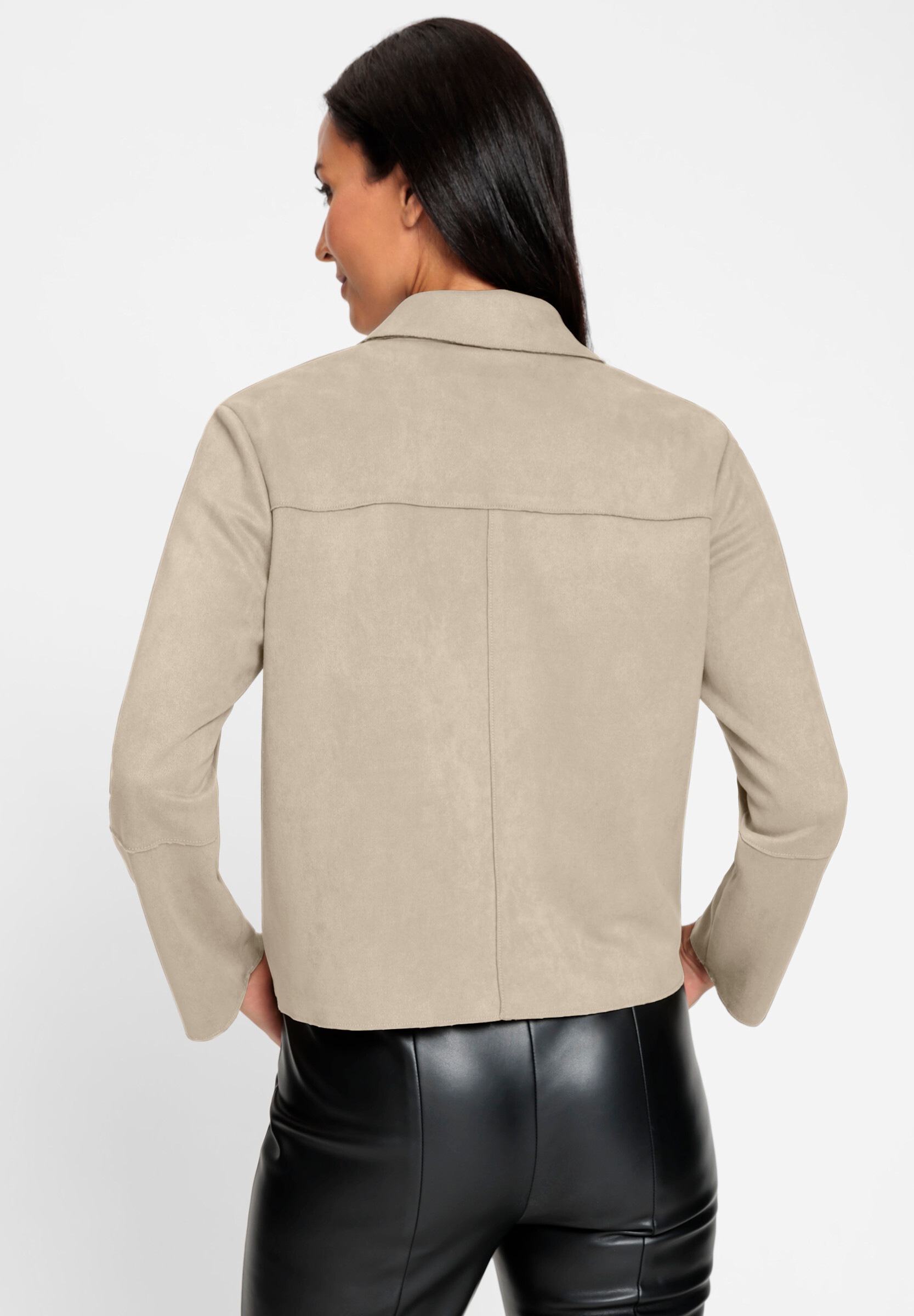 heine Lederimitat-Blazer »Velourslederimitat-Jacke Lederimitatjacke mit aufgesetzten Taschen«