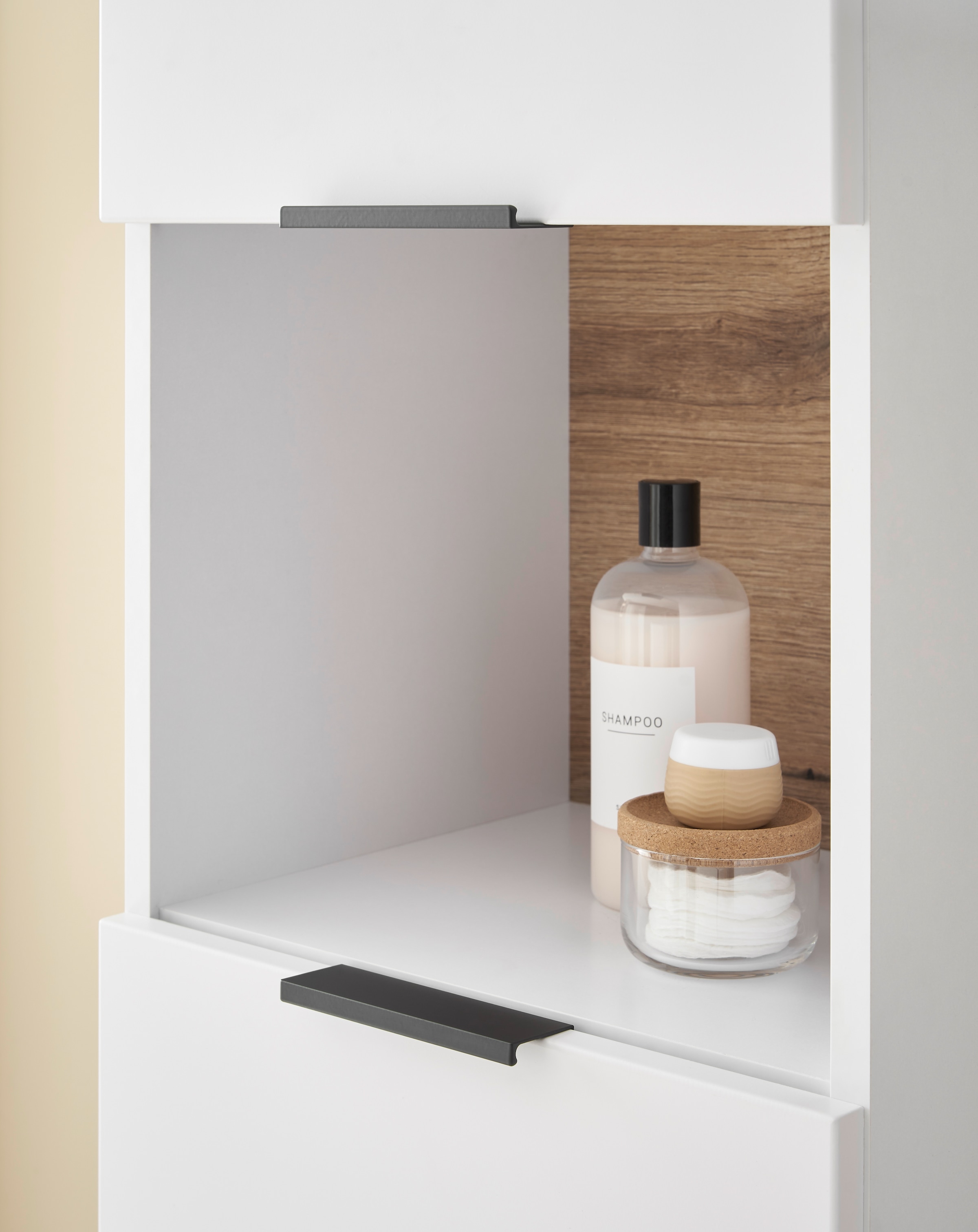 BASIC by Balculina Hochschrank »Denver Hochschrank, Badezimmerschrank BxHxT 38x195x32« 1 Stk. tlg. Breite 38 cm, Tür L/R montierbar, Softclose