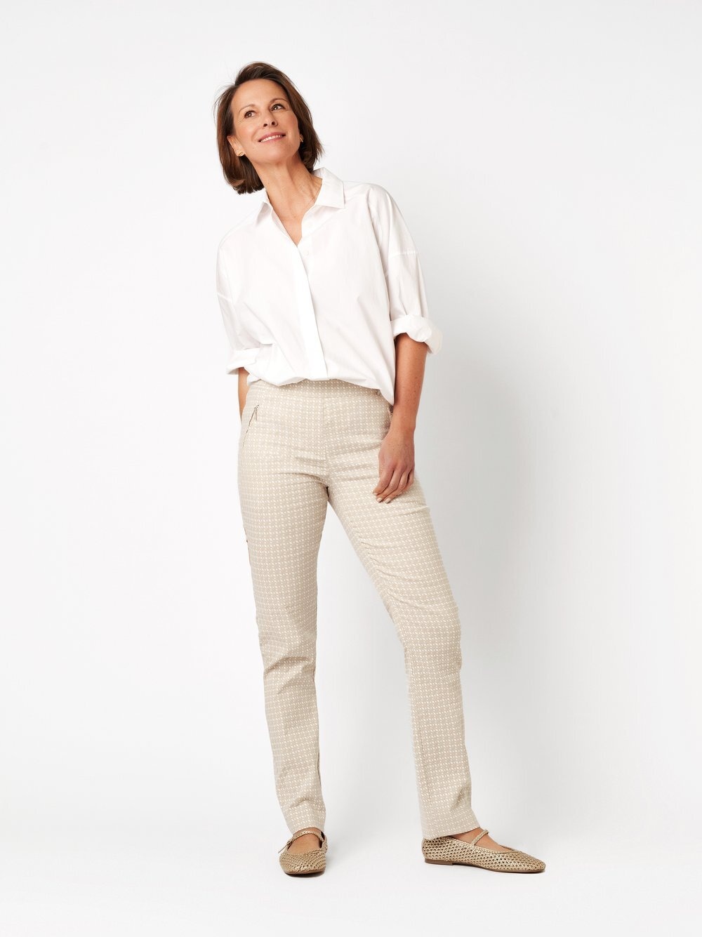 Relaxed Stretch-Hose »Alice Slim«  aus strukturiertem Jacquard