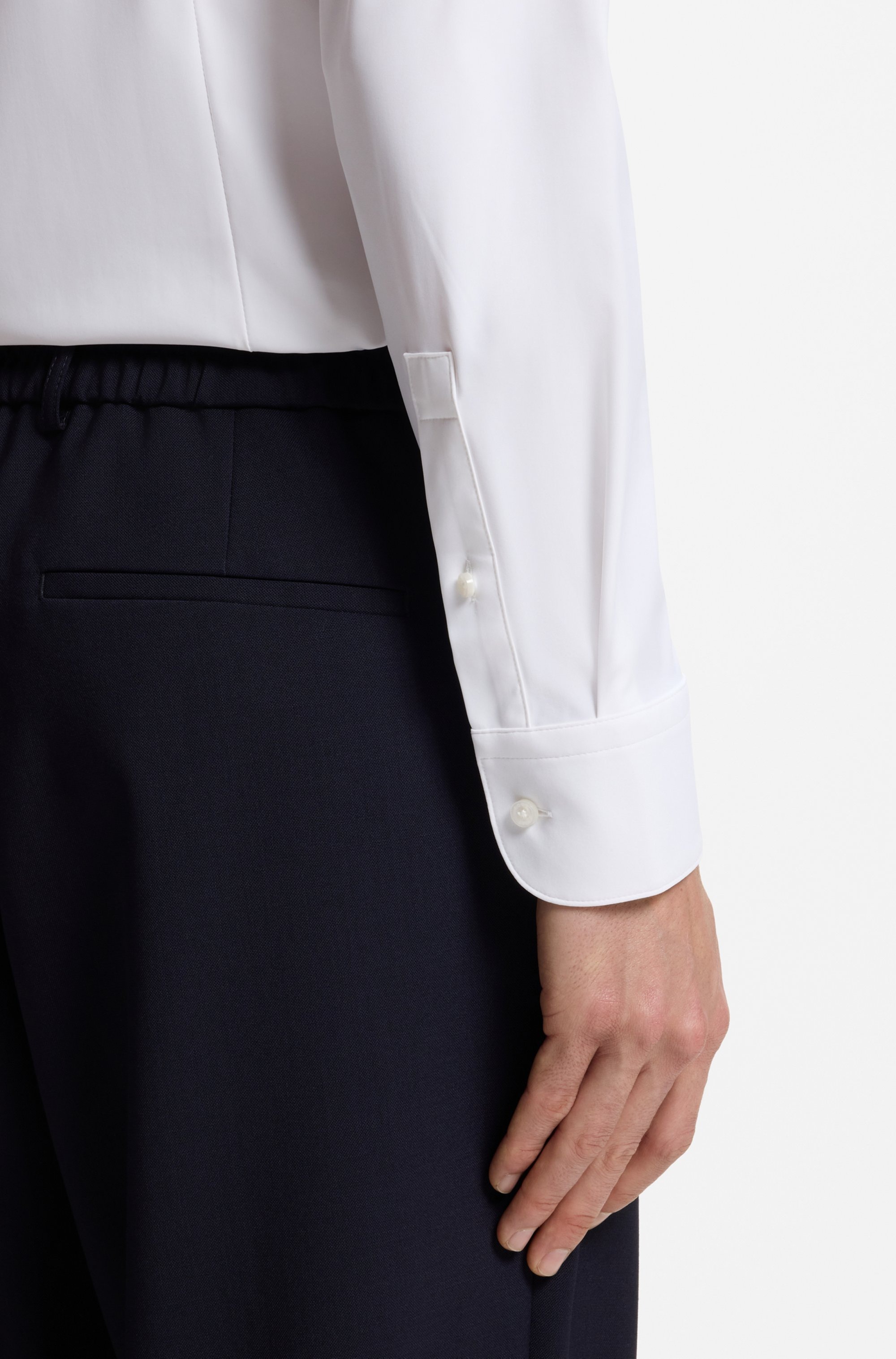 BOSS Langarmhemd »HANK« Kentkragen, Performance-Stretch-Jersey