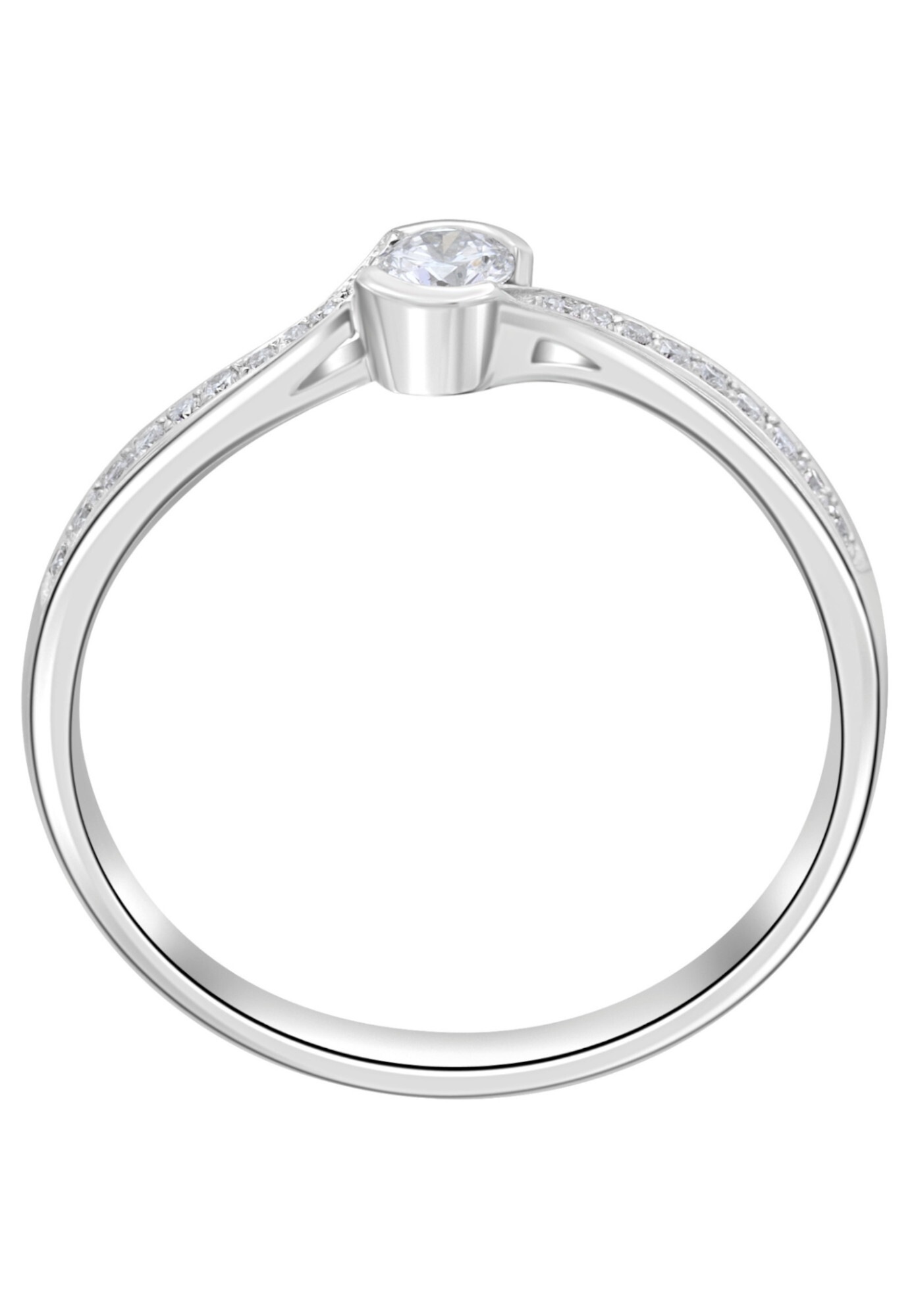 ONE ELEMENT Diamantring »0,16 ct Diamant Brillant Memoire mit Center Ring aus 585 Weißgold«