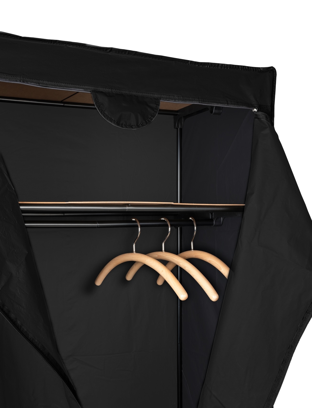 WENKO Stoffschrank »Modell Deep Black«, mit Kleiderstange, Ablage & Reißverschluss, Metallgestell, abwaschbar