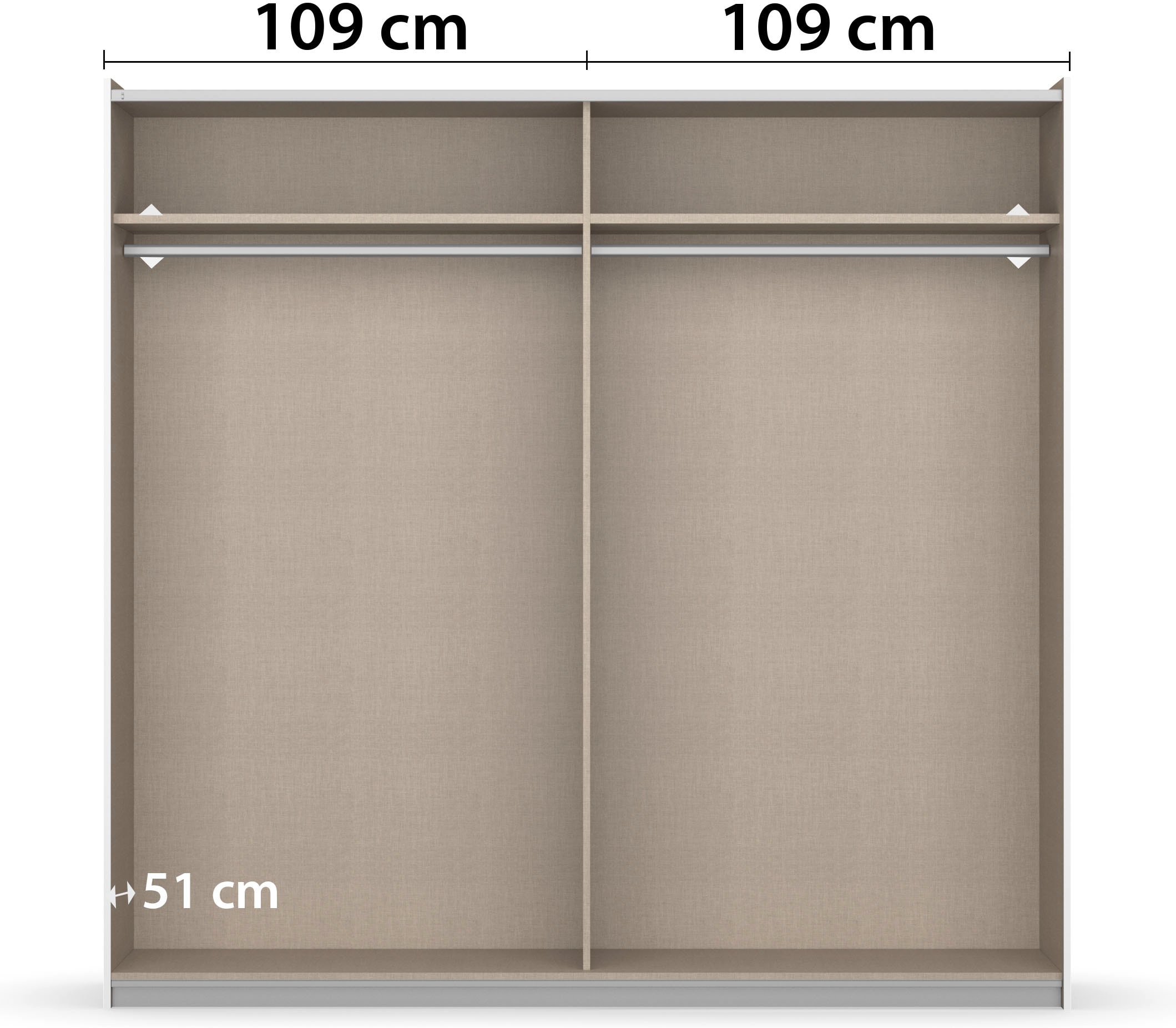 rauch Schwebetürenschrank »Kleiderschrank Schrank Garderobe Schlafzimmerschrank SAJO« in 2 Breiten (218, 261 cm) optional mit Spiegel MADE IN GERMANY