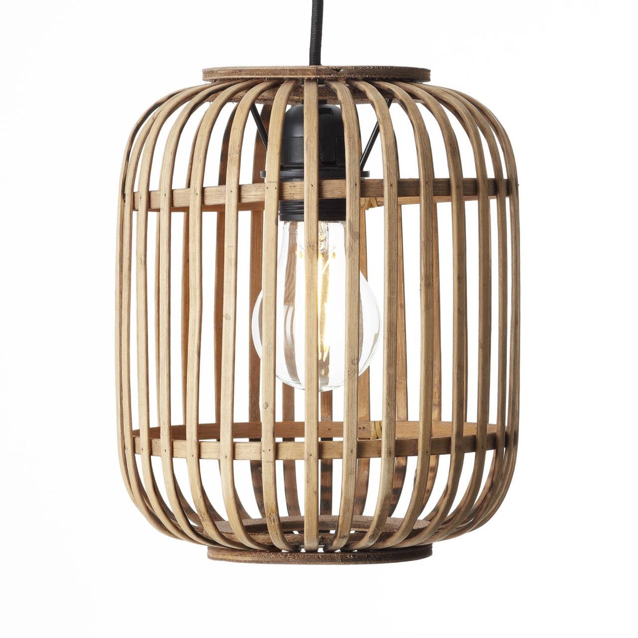 Brilliant Pendelleuchte »Woodrow« E27 1 Stk. Bambus Lampe im Boho Stil, 130 x 21 cm, E27