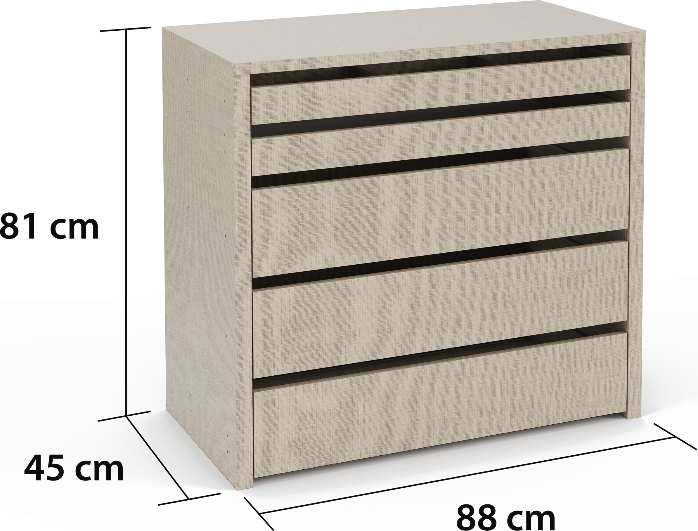 rauch Schubladeneinsatz »Zubehör für Rauch-Schränke Garderobe Kleiderschrank Schrank« mit 5 Schubladen, Breite 88 cm, Tiefe 45 cm, MADE IN GERMANY