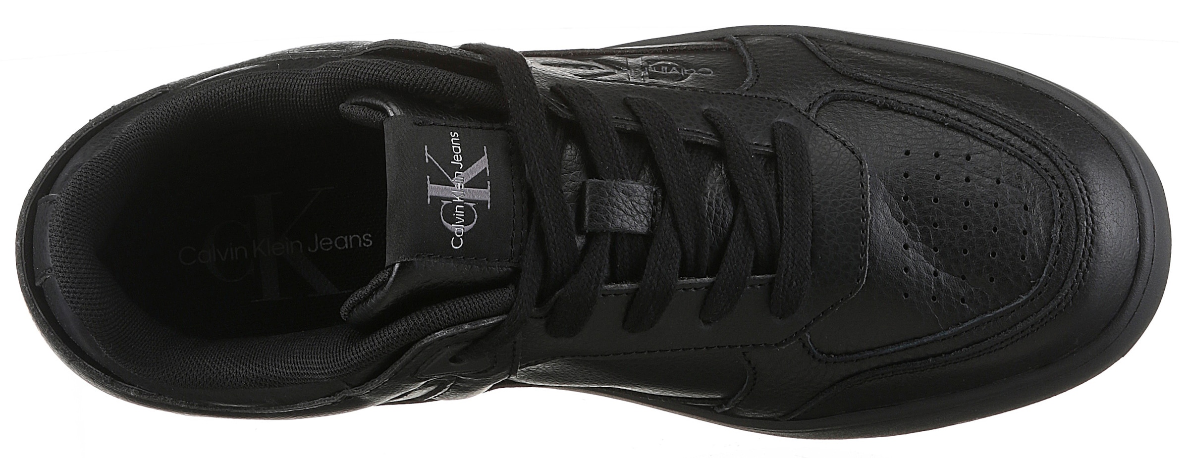 Calvin Klein Jeans Sneaker »BASKET CUP LOW LACEUP TUMBLED«, Schnürschuh, Freizeitschuh, Basket-Halbschuh mit seitlichem Logo