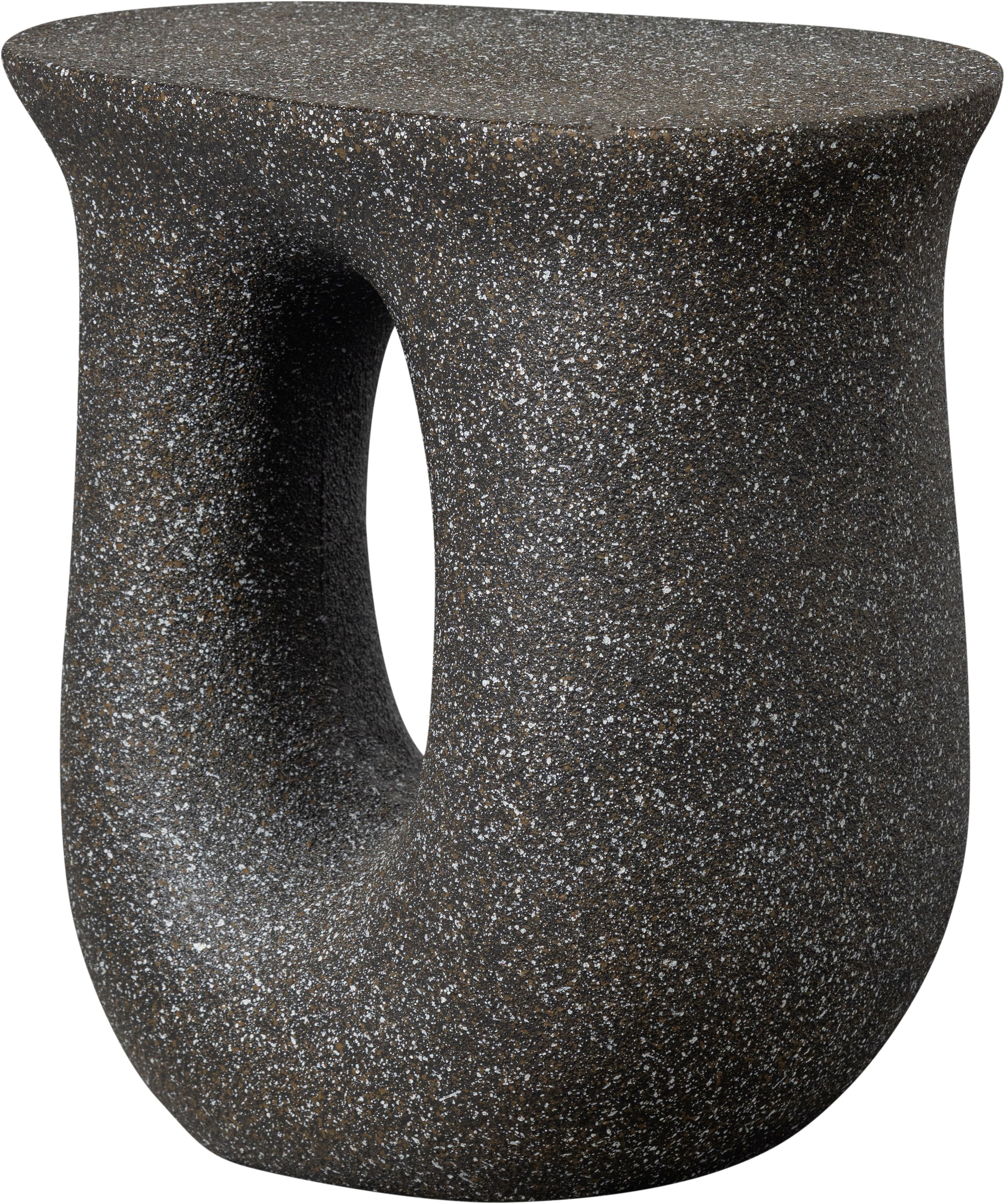 WOOOD Beistelltisch »Moson aus Magnesiumoxid mit organischer Form B 42 x T 33 x H 45 cm« Einzigartig durch Materialstruktur, Tragkraft 20 kg, Eigengewicht 6 kg