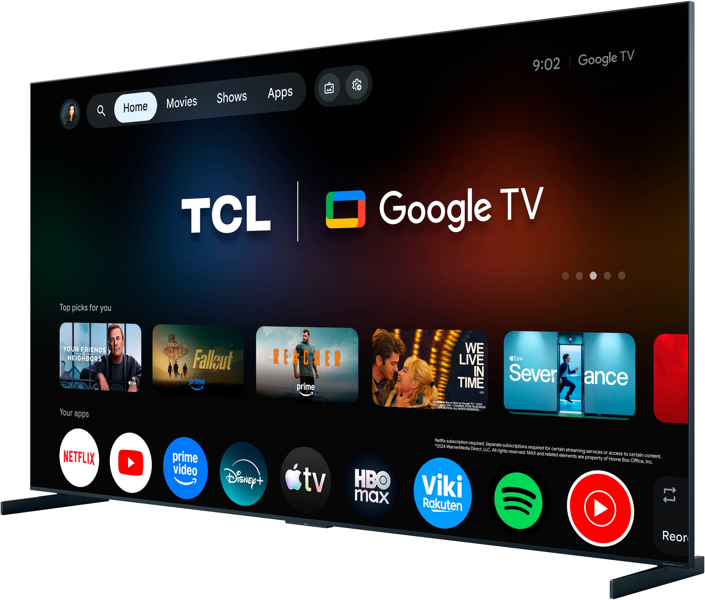 TCL Mini-LED-Fernseher »98RM9LX1« 248 cm/98 ″ Smart-TV Apple Airplay 2, 6.000 nits HDR, Audio von Bang & Olufsen