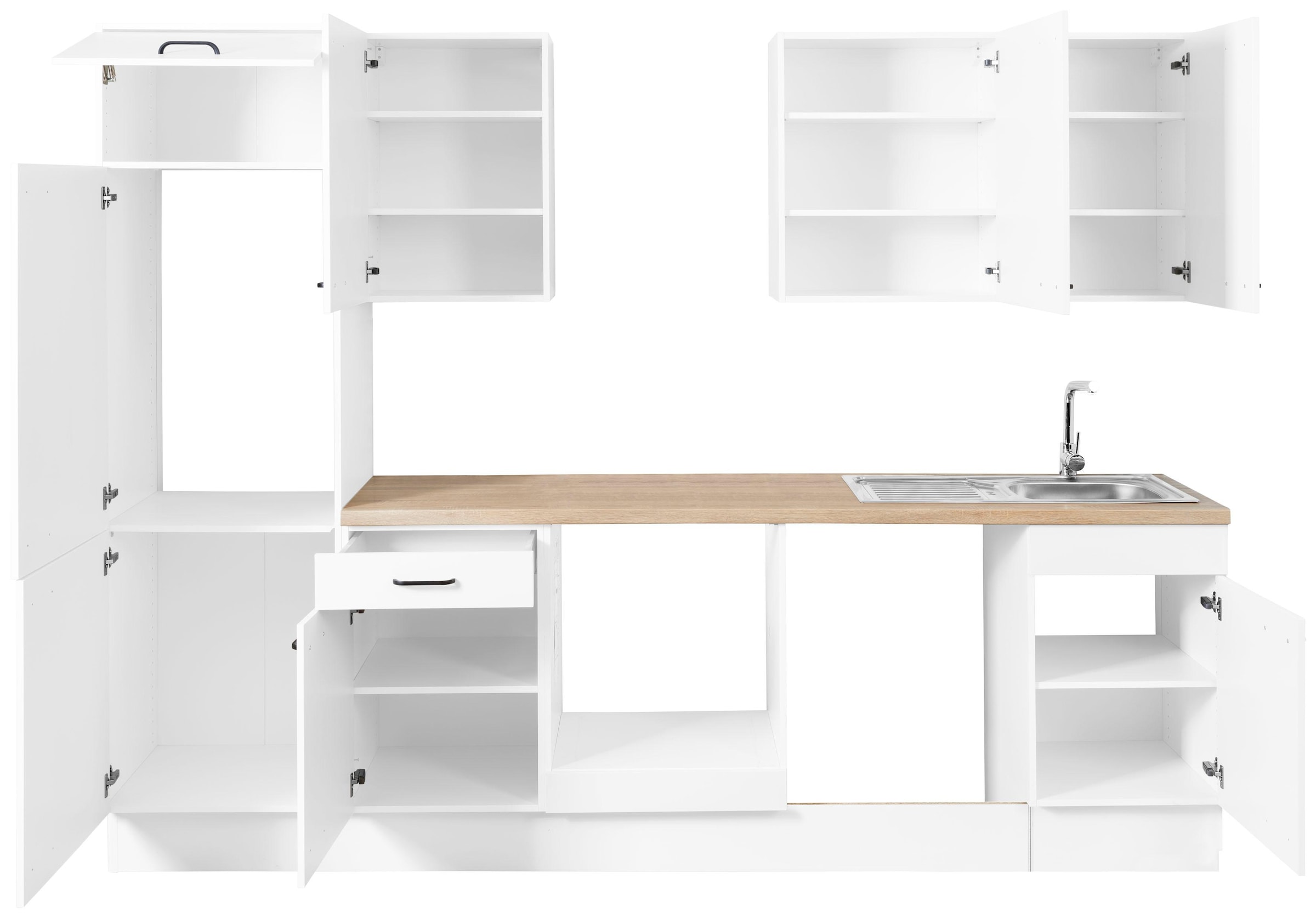 OPTIFIT Küchenzeile »Elga«, Premium-Küche mit Soft-Close-Funktion, Vollauszug, Breite 280 cm