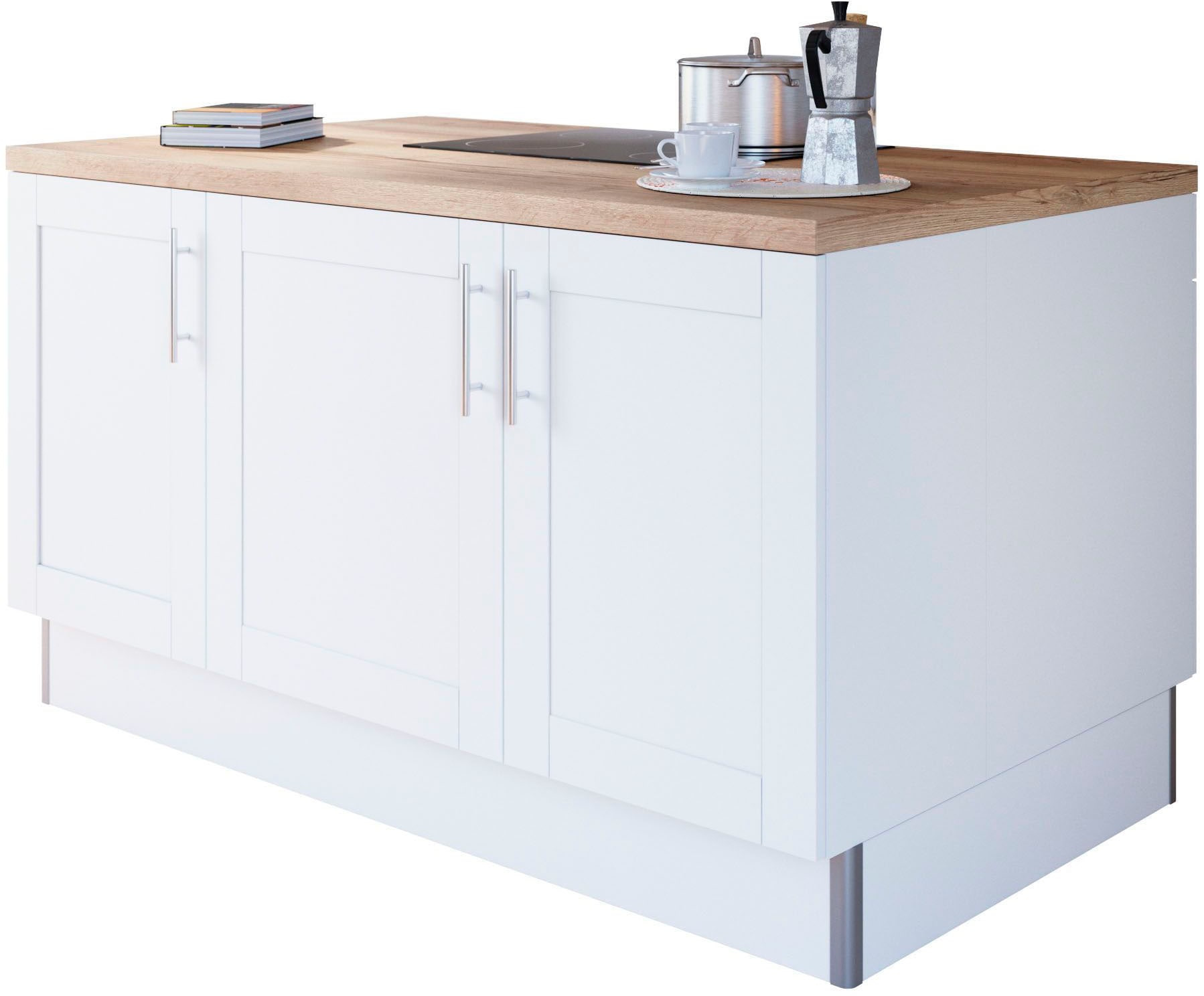KOCHSTATION Kochinsel »KS-Ahus«, Kücheninsel, Breite 160 cm, wahlw. mit E-Gerät, Soft Close Funktion