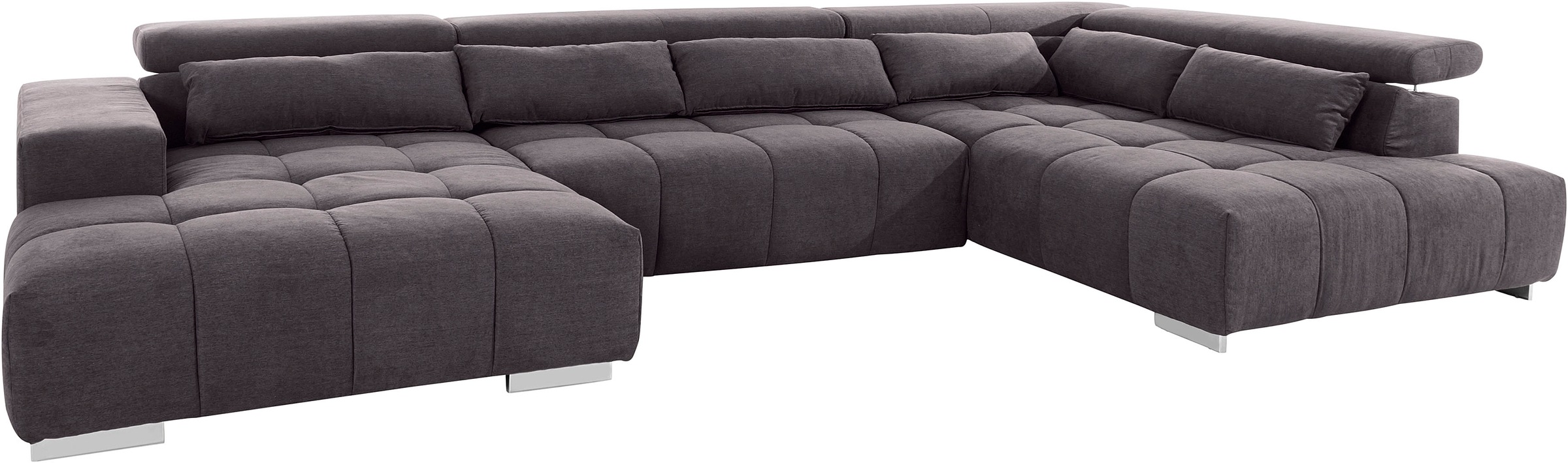 COTTA Wohnlandschaft »Orion U-Form«, mit Kopfteilverstellung & 6 Nierenkissen
