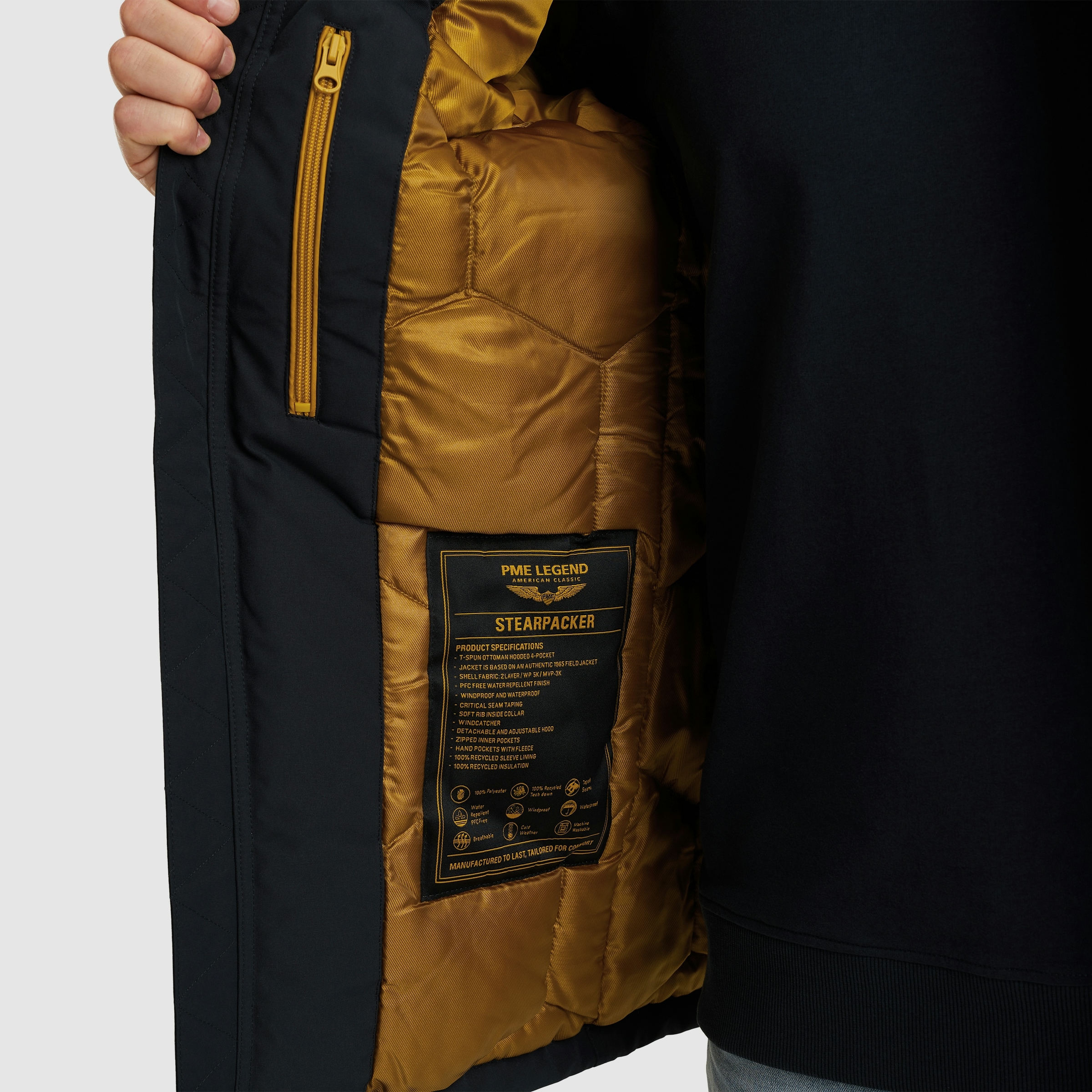 PME LEGEND Winterjacke mit Kapuze Taschen mit Reißverschluss