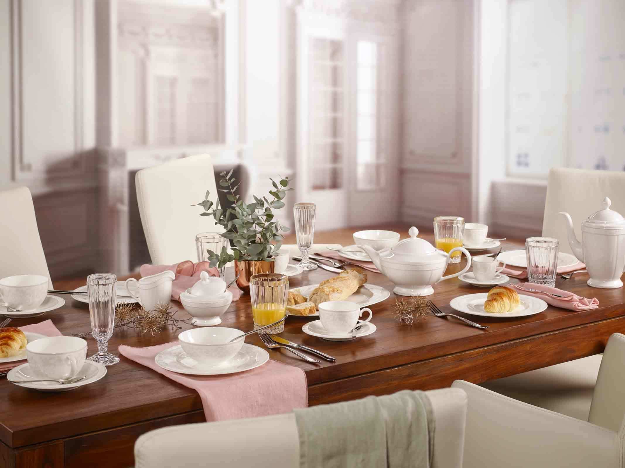 Villeroy & Boch Brotteller »Brotteller Gray Pearl ø 18 cm 6er Set weiß« Spülmaschinengeeignet, Mikrowellengeeignet