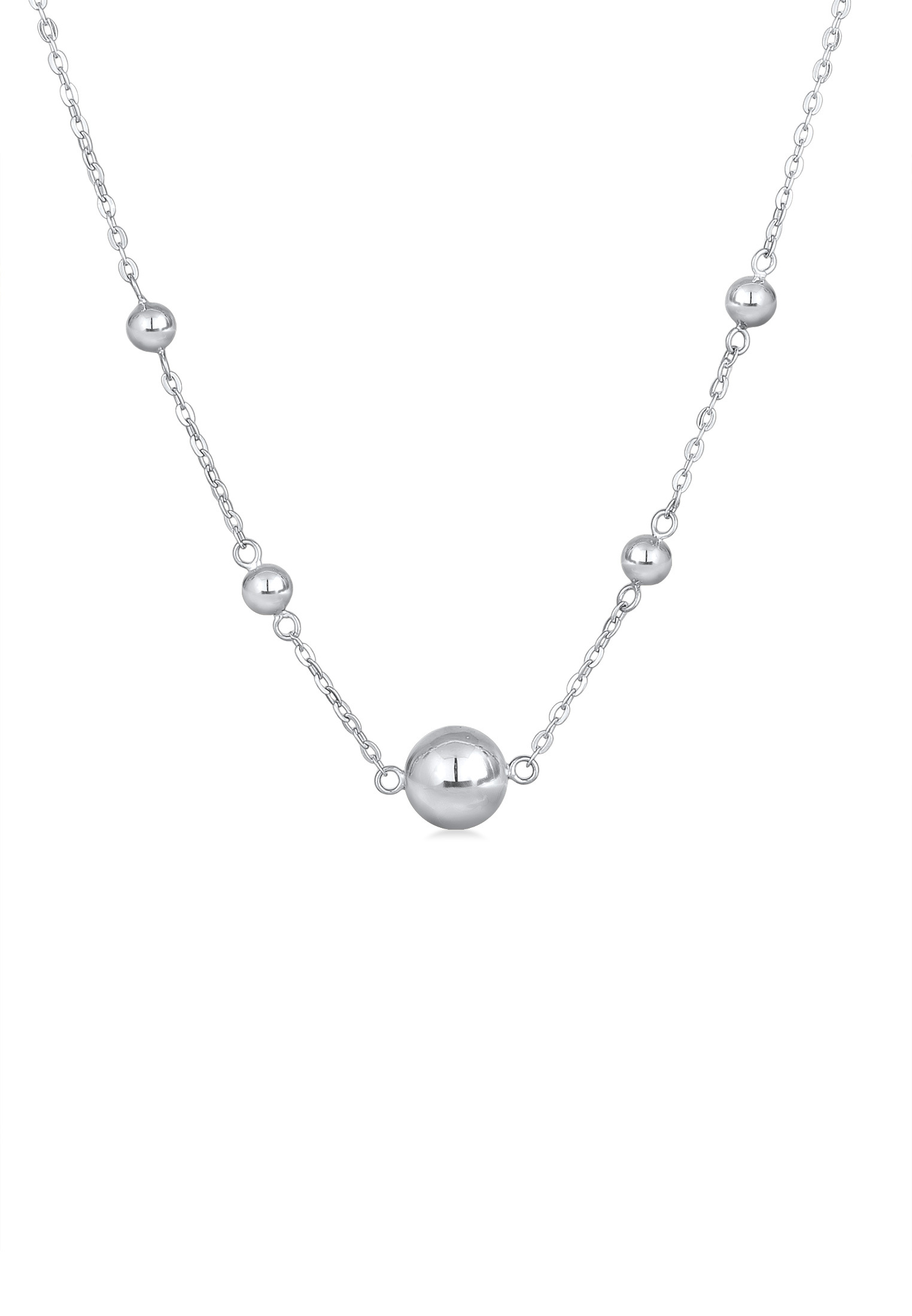 Elli Collana Donna In Argento 925 Vergoldet Con Sfere E Perle D'Acqua Dolce - Gioiello Filigrana Placcato Oro, Lunghezza 45 Cm