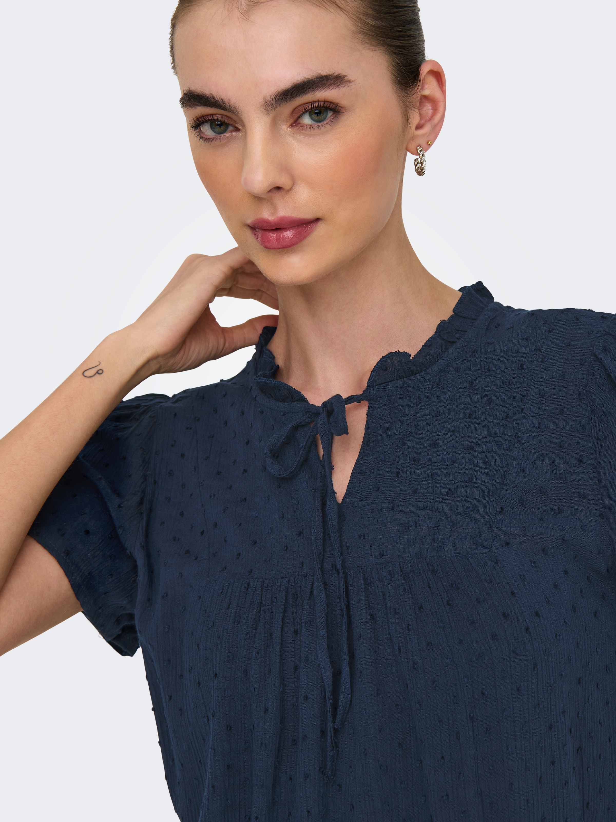 JDY Kurzarmbluse »JDYLIMA LIFE S/S TOP WVN NOOS«