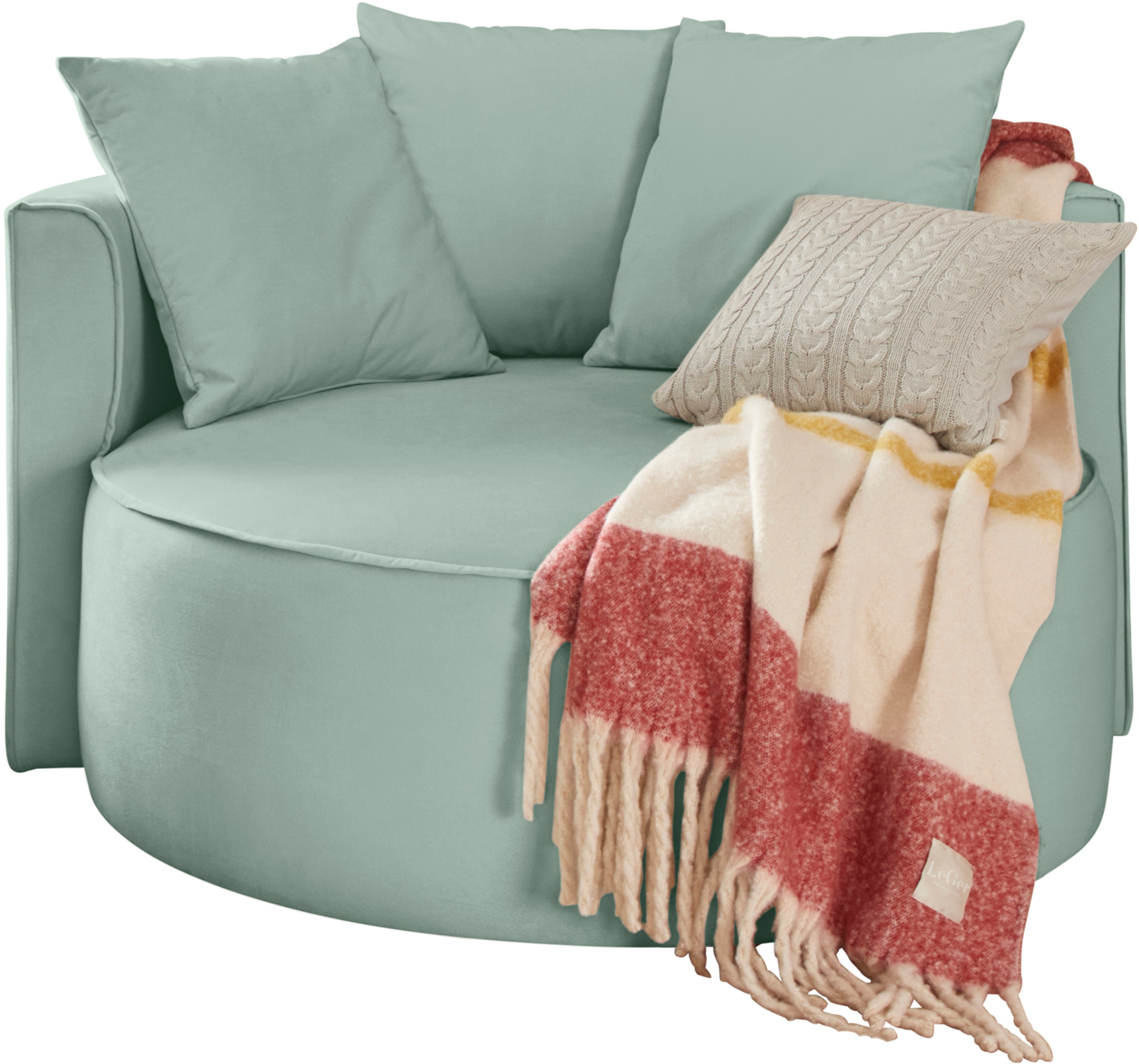 LeGer Home by Lena Gercke XXL-Sessel »Isalie, Lesesessel, Loveseat, inklusive Zierkissen«, extra große Sitzfläche, optional mit Hocker, moderne Farben