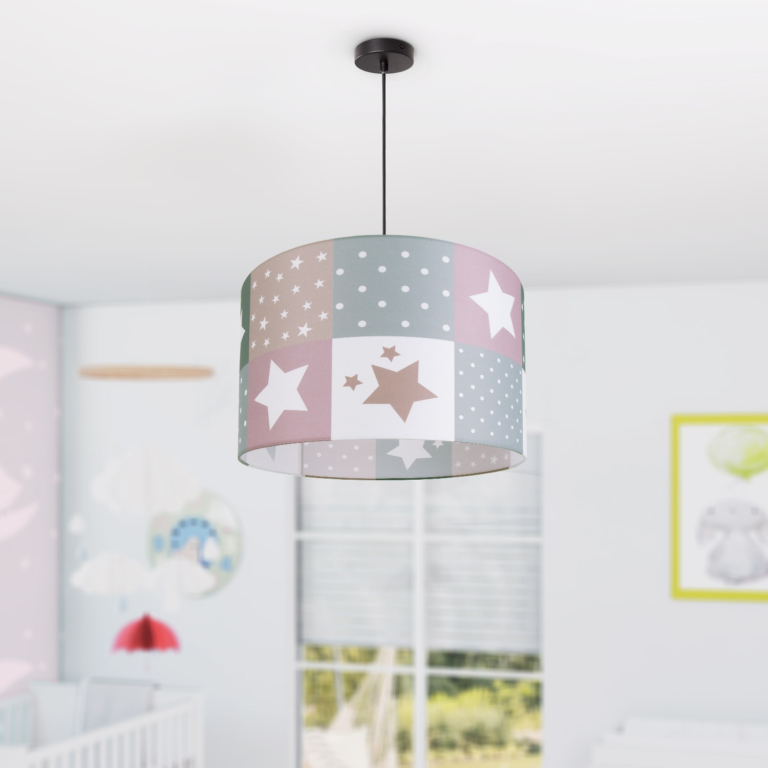 Paco Home Kinderzimmer online Deckenlampe Lampe E27 Motiv Kinderlampe bestellen OTTO Pendelleuchte flammig-flammig, Sternen »Cosmo bei 1 345«, LED
