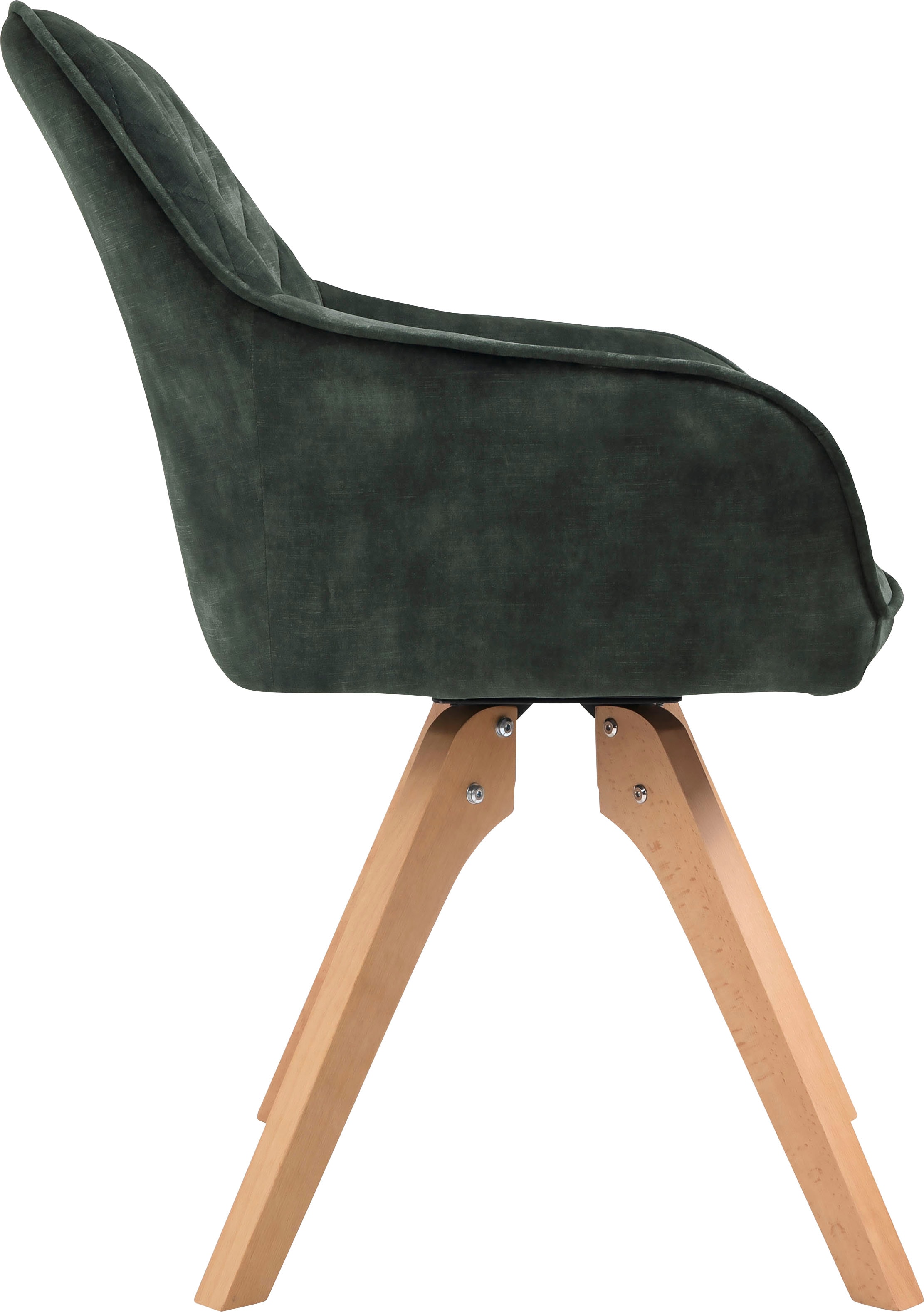 SalesFever Essgruppe »Stilvolle Essgruppe«, 5-teiliges Set: Samtverlours-Stühle, 180° drehbar, Tischbreite 180 cm