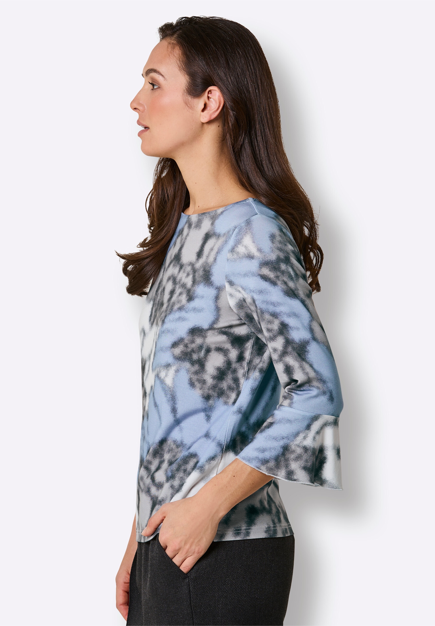 creation L T-Shirt »Lyocell-Shirt 3/4-Arm-Shirt mit Volants«