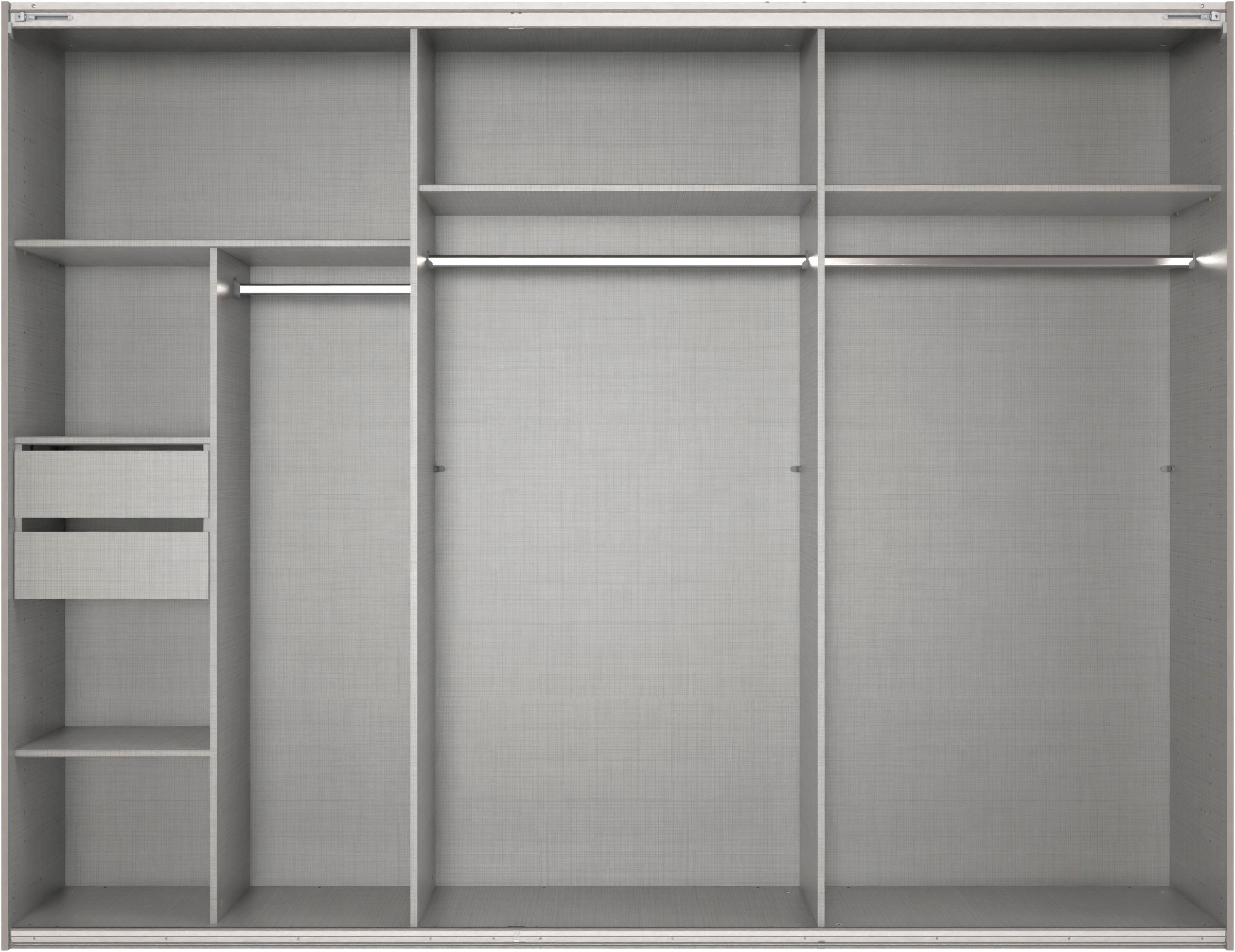 Wimex Kleiderschrank »Mugano, Made in Germany, Lieferung bis in Deine Etage und Stellort«, (wähle Deine Ausstattung: Basic oder Premium!), 3 Schwebetüren, große Größen, mit oder ohne Spiegel, Metallgriffe