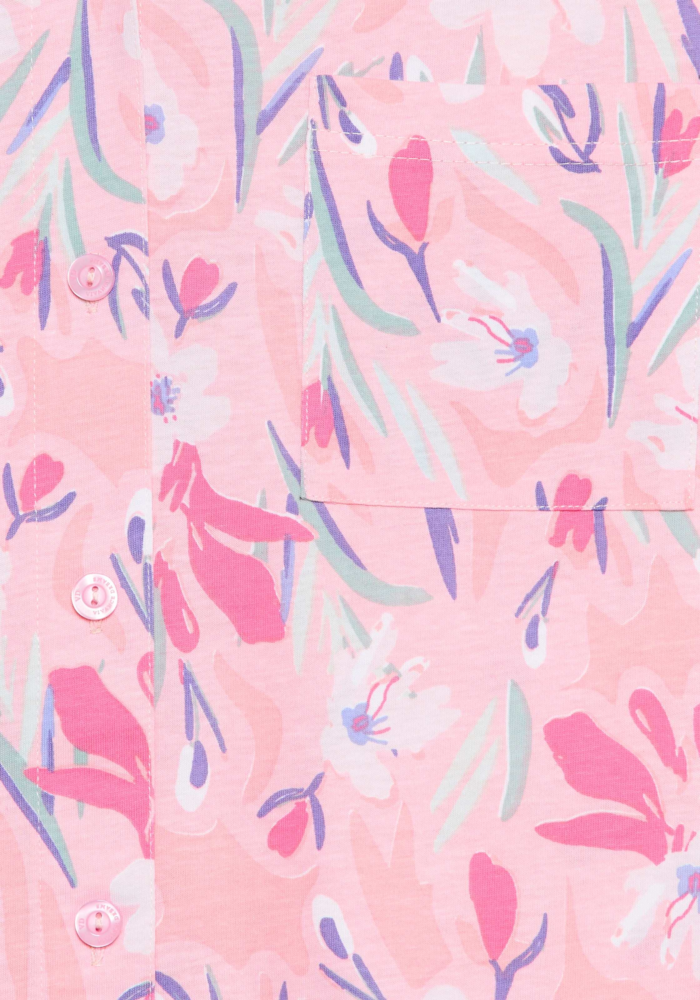 Vivance Dreams Pyjamaoberteil 1-teilig,  Schöner Blumen- oder Streifendruck