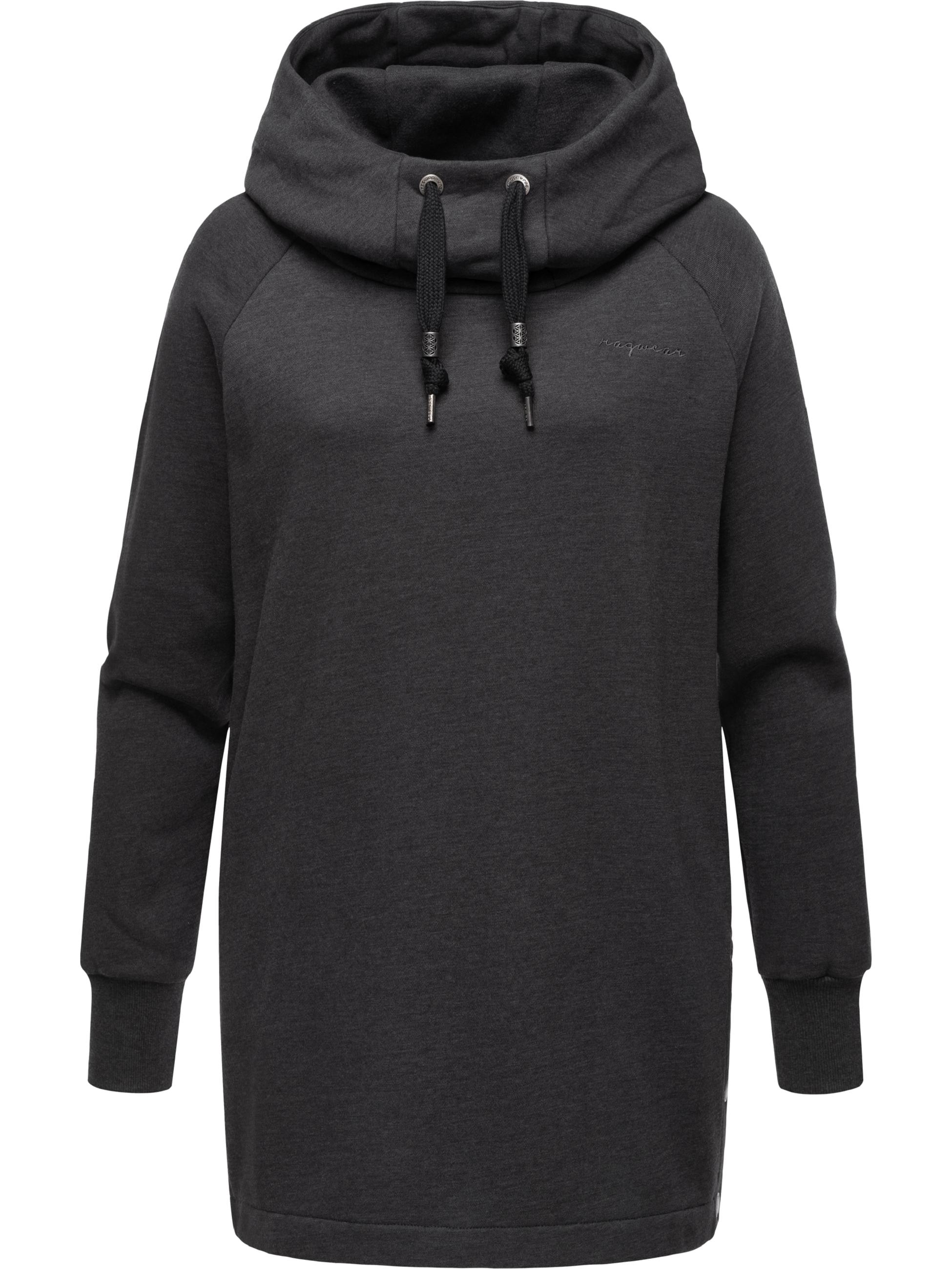 Ragwear Longsweatshirt »Longpullover Rowenna«, Langer Damen Hoodie mit hohem Schalkragen
