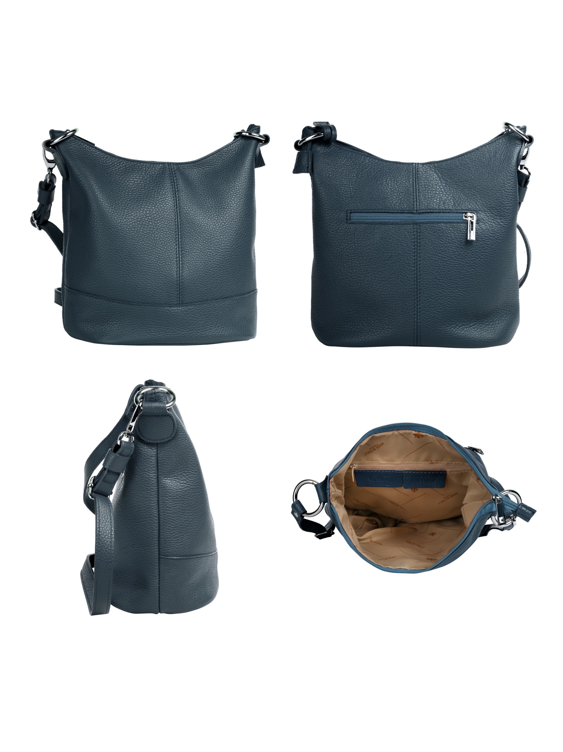 Cluty Umhängetasche, echt Leder, Made in Italy
