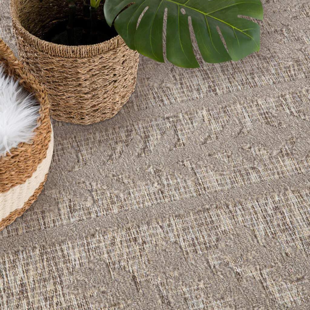 Carpet City Teppich »In-& Outdoorteppich Santorini 411, 3D-Effekt, Boho-Optik«, rund, 5 mm Höhe, Wetterfest & UV-beständig für Terrasse, Balkon, Küche, Flur