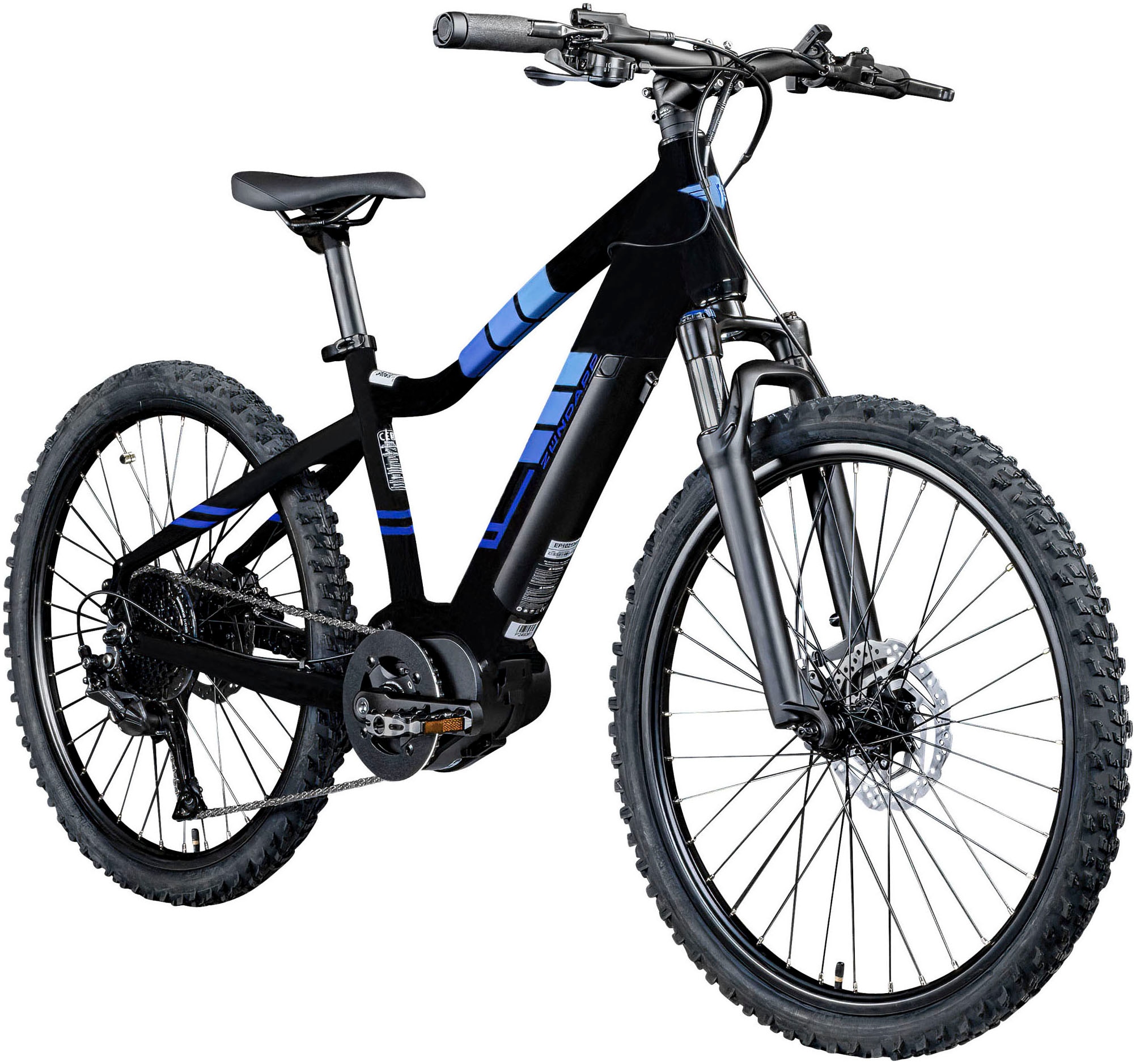 Zündapp E-Bike »Z240«, 9 Gang, Shimano, Alivio RD-M3100 SGS, Mittelmotor 250 W, E Bike Mountainbike 24 Zoll Elektro Bike 130-145 cm Jugendliche ab 8