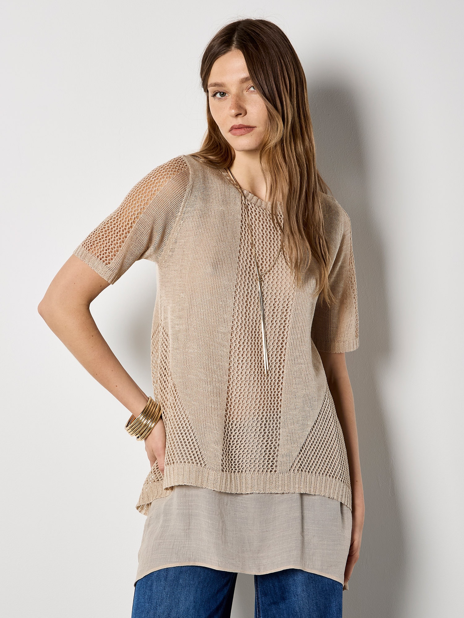Apricot Longbluse »Bluse« Einfarbig