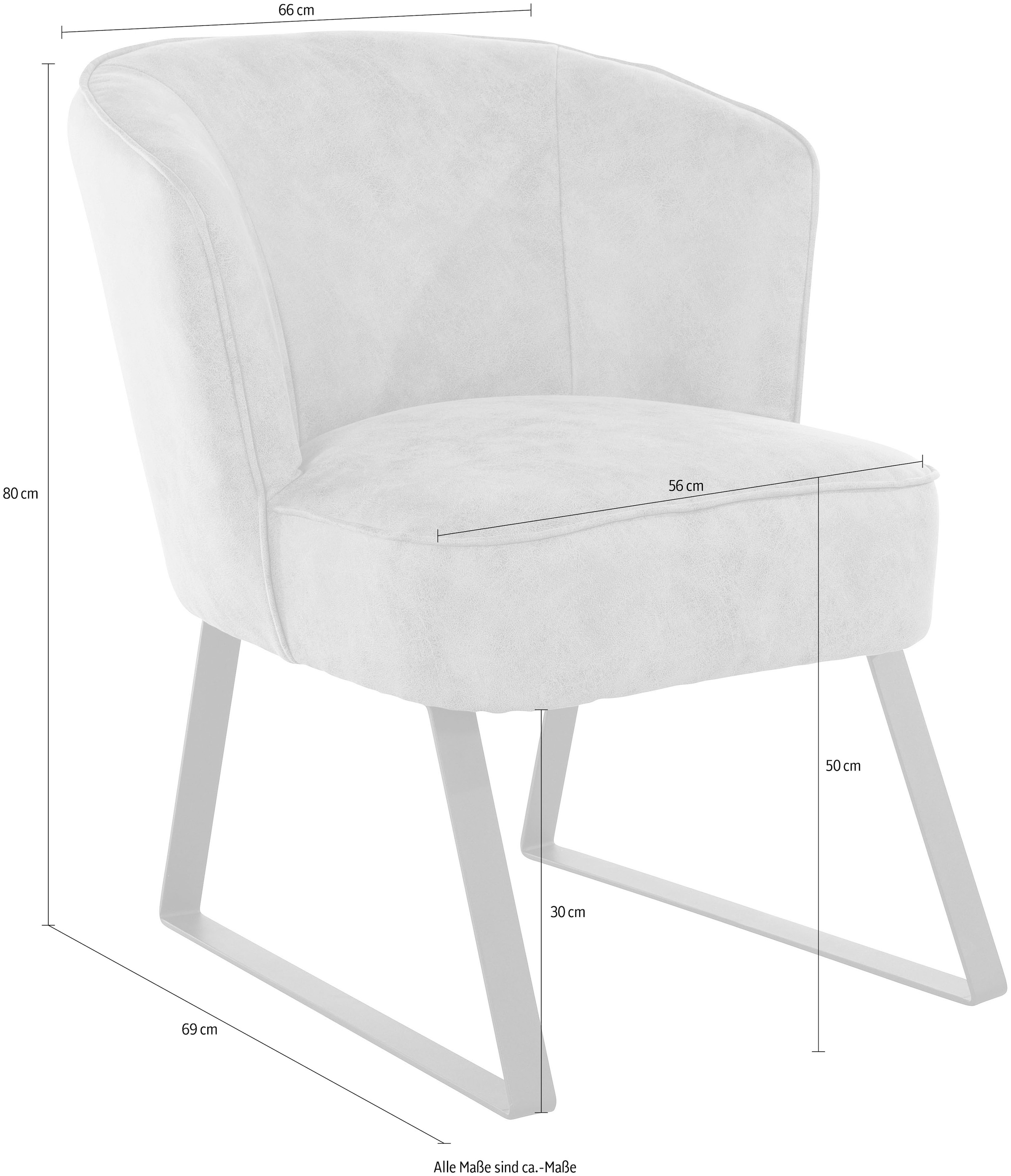 exxpo - sofa fashion Sessel »Americano, Loungesessel«, mit Keder und Metallfüßen, Bezug in verschiedenen Qualitäten, 1 Stck.